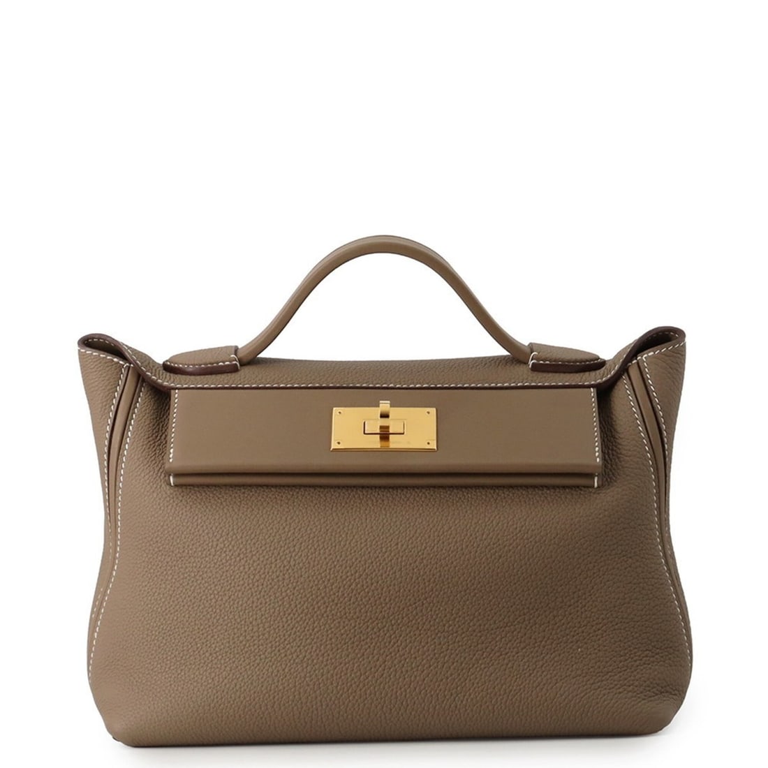 Hermes 24 29 Sac Etoupe Togo Swift Z stamp HERMES 2-way handbag (1 of 17)