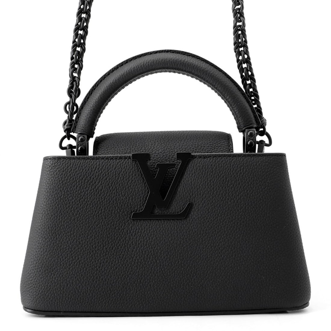 Louis Vuitton Capucines EW MINI M23955 Matte Calf Leather Handbag, 2-way Shoulder Bag, Black. (1 of 18)