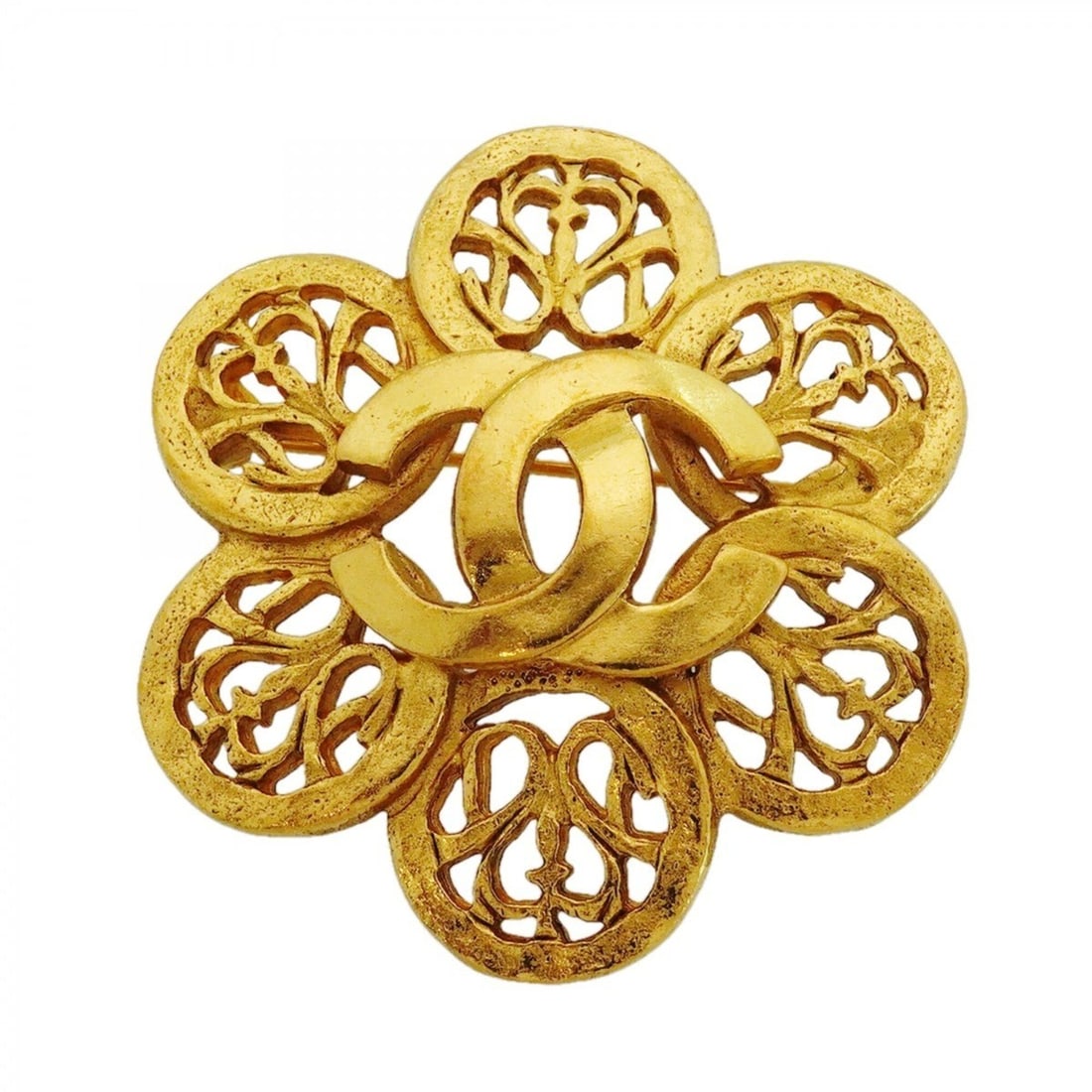 Chanel Brooch, Coco Mark, GP Plated Gold, Women's (1 of 11)