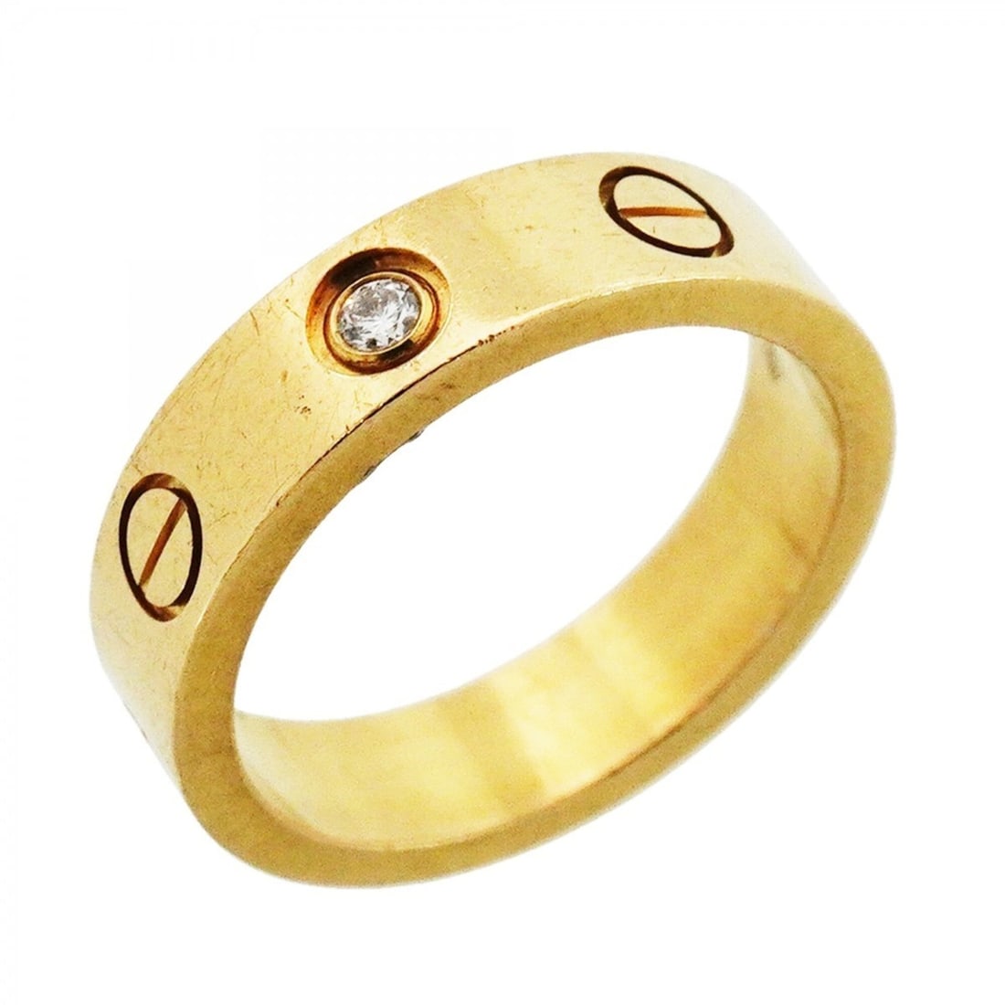 Cartier Mini Love Ring, 1PD (18K Yellow Gold) with Diamond, Size 44, Ladies' Ring (1 of 13)