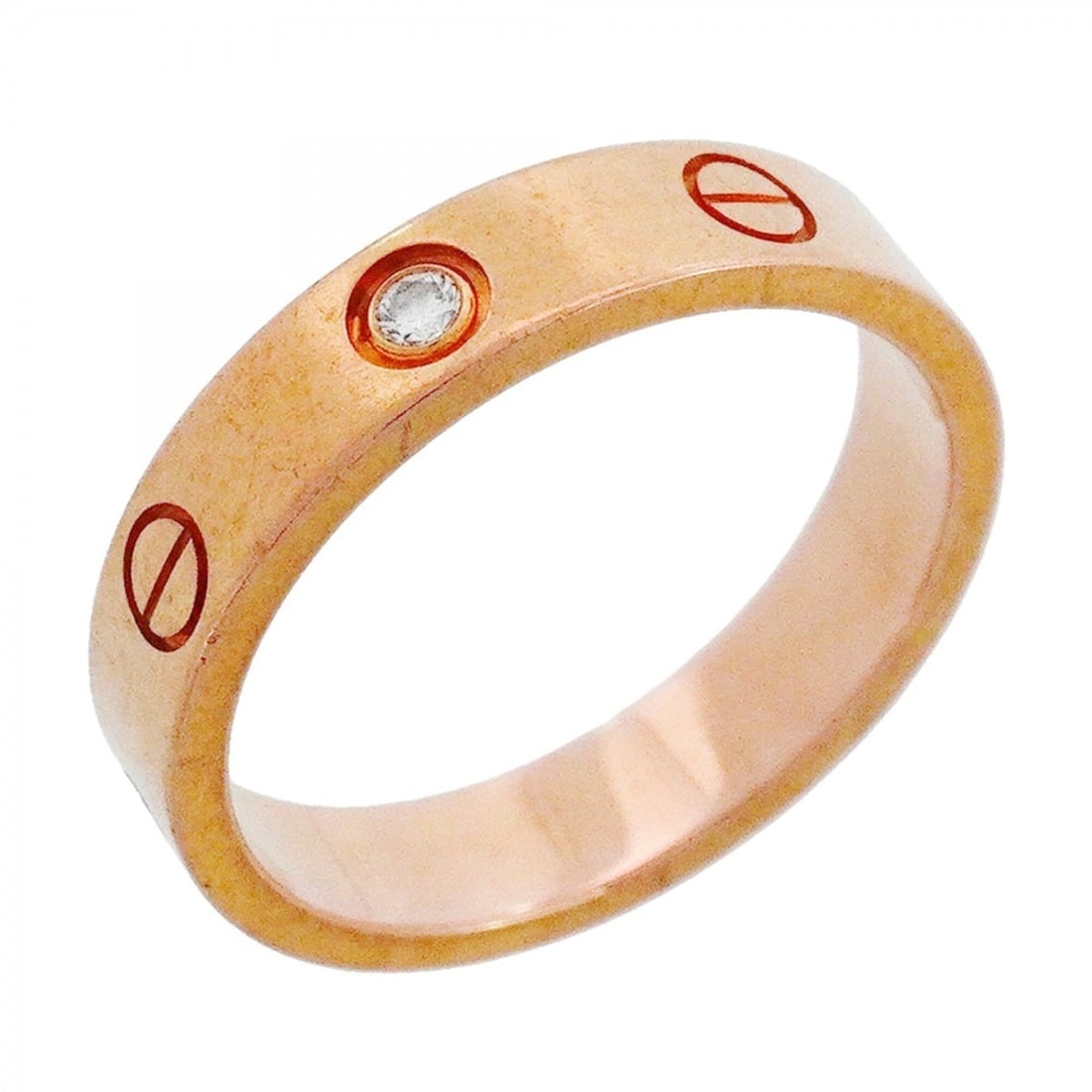 Cartier Mini Love Ring, 1PD (18K Pink Gold), Diamond, Size 52, Women's (1 of 14)