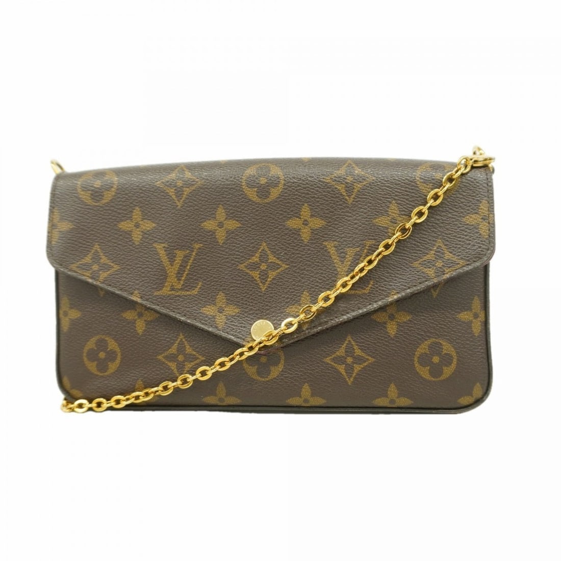 Louis Vuitton Monogram Pochette Felicie M61276 Brown Fuchsia Women's Wallet/Shoulder Wallet (1 of 15)