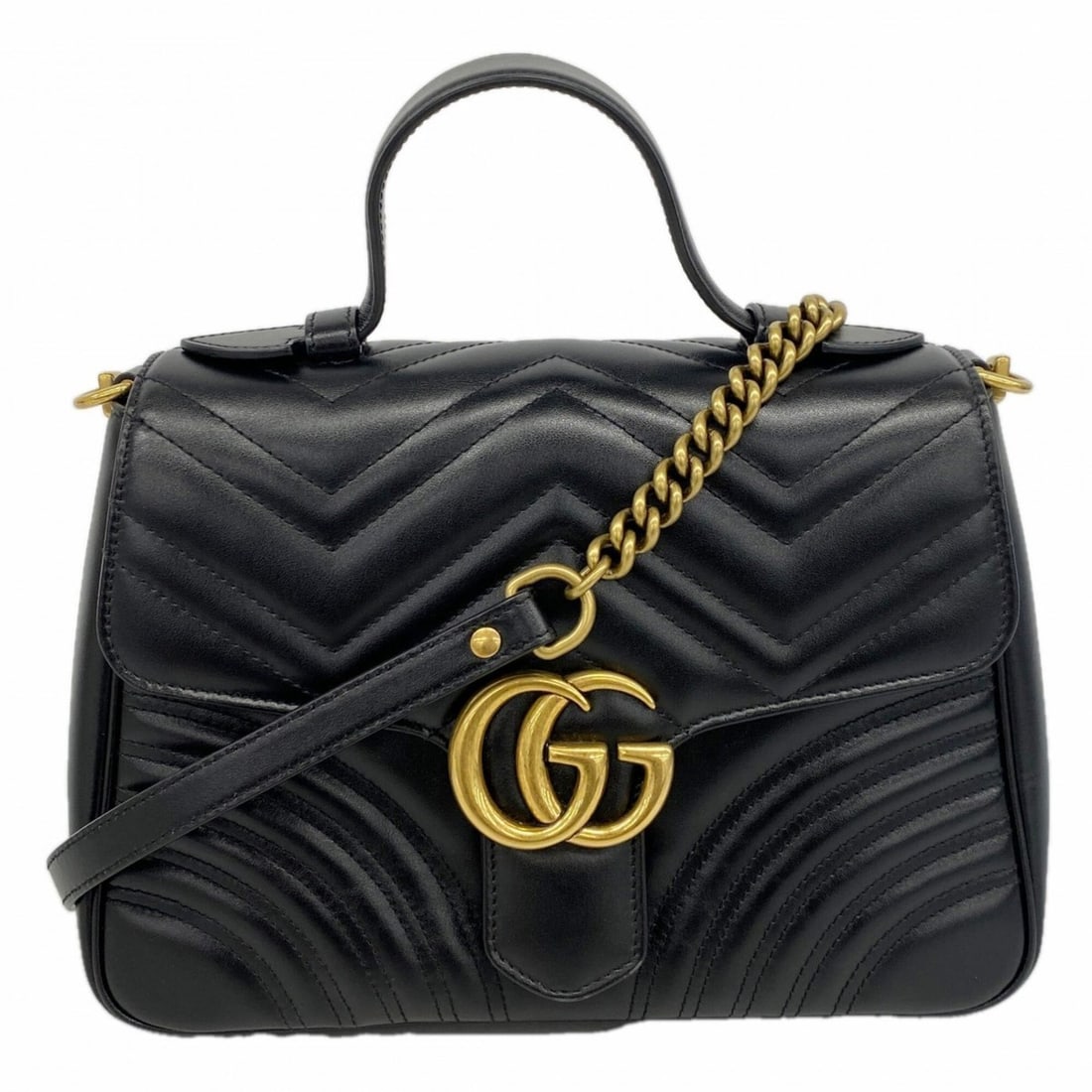 Gucci GG Marmont Handbag 498110 Leather Black 2-way Bag for Women P2947147: --- Catalog ---Category: SizeSize (HxWxD): 18cm x 26cm x 10.5cm / 7.08'' x 10.23'' x 4.13''Category: DesignType: HandbagColor: BlackGender: WomenMaterial: Leather Hardware Color: GoldCategory: General