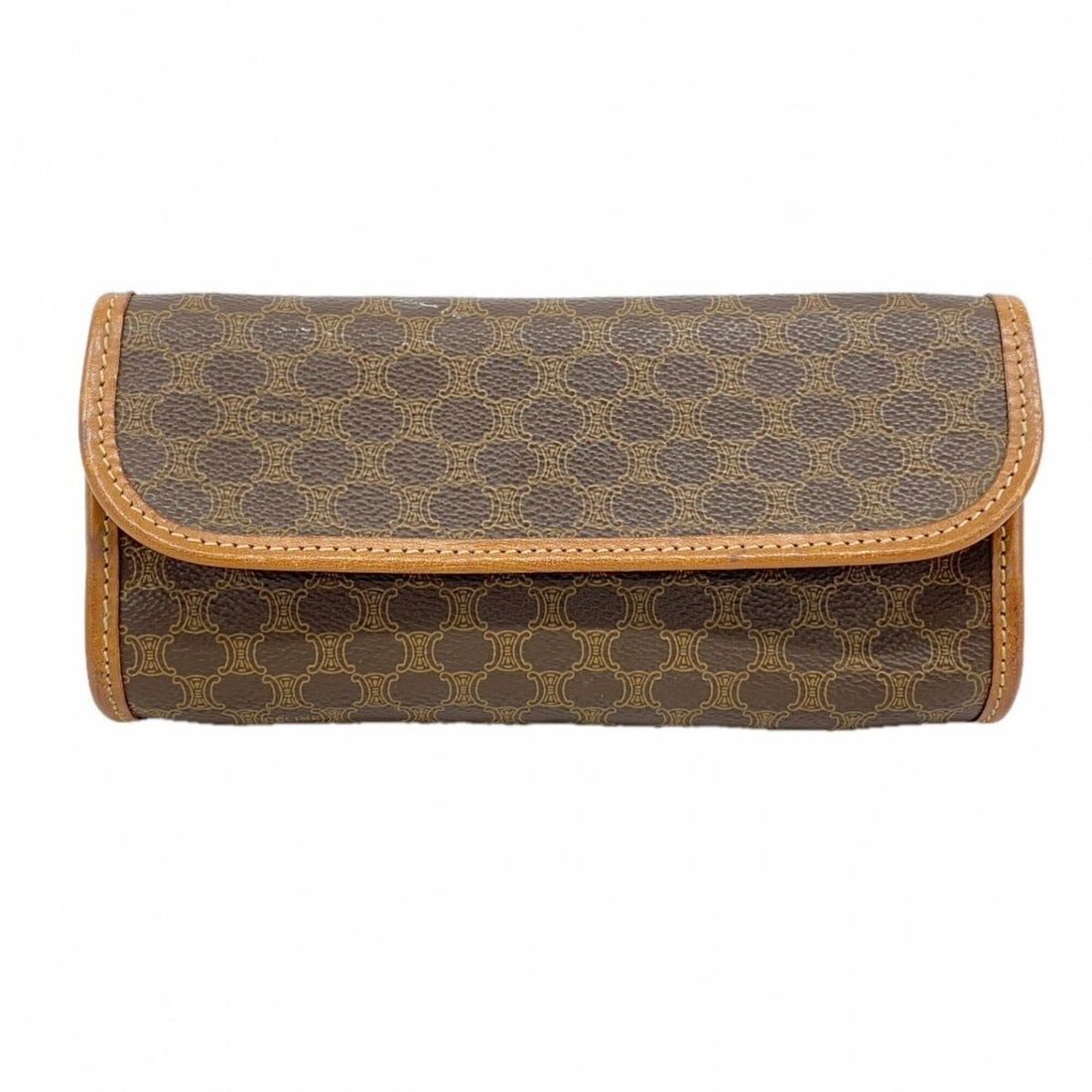 Celine bag/pouch, Macadam pattern, brown, for women.: --- Catalog ---Category: SizeSize (HxWxD): 10cm x 20.5cm x 4cm / 3.93'' x 8.07'' x 1.57''Category: DesignType: PouchColor: BrownGender: WomenMaterial: PVC Hardware Color: GoldCategory: GeneralBrand: C