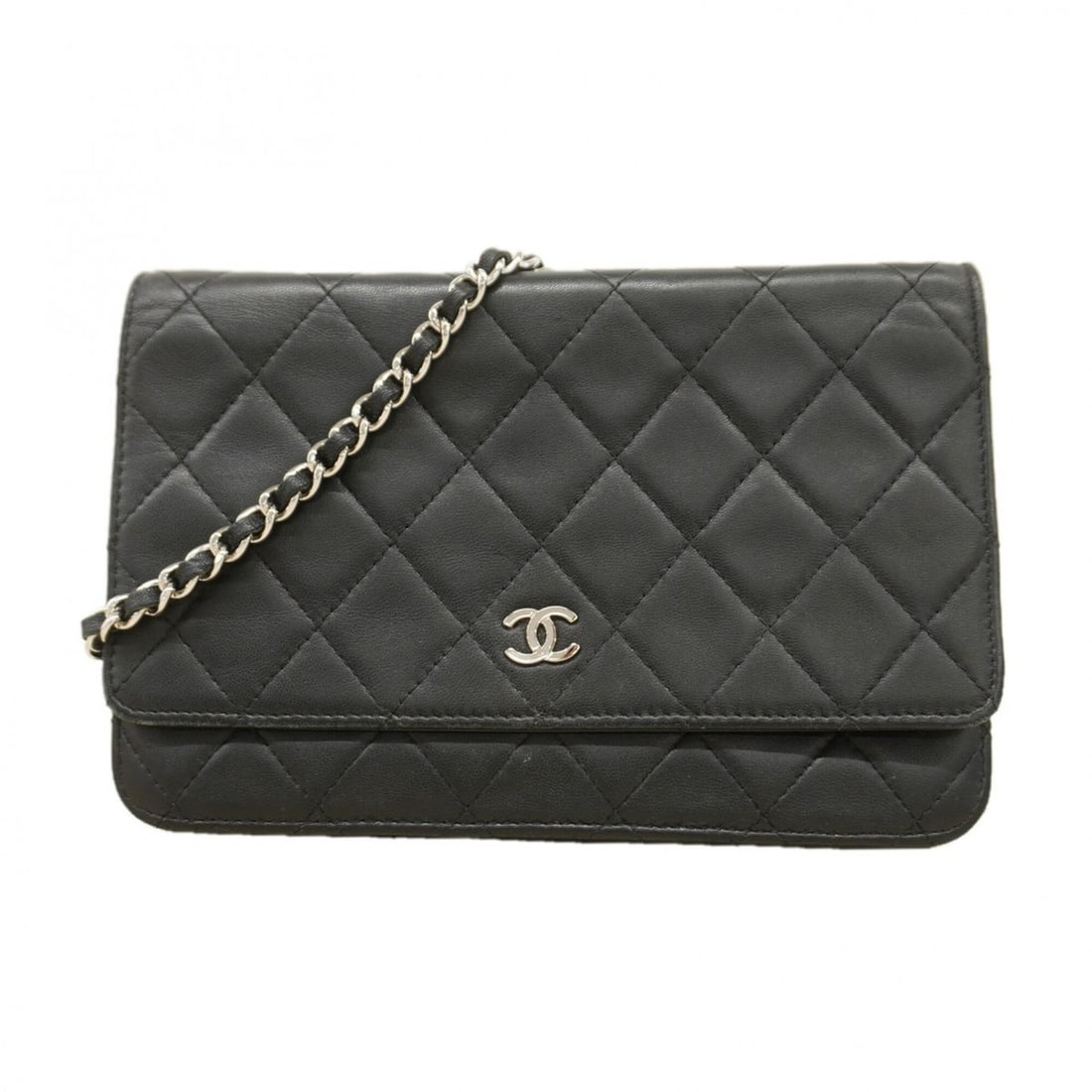 Chanel Matelassé Chain Shoulder Wallet, Lambskin, Black, Women's: --- Catalog ---Category: SizeSize (HxWxD): 12.5cm x 18.5cm x 4cm / 4.92'' x 7.28'' x 1.57''Category: DesignType: Chain/Shoulder walletColor: BlackGender: WomenMaterial: Leather Leather/Fur Type: Lambs