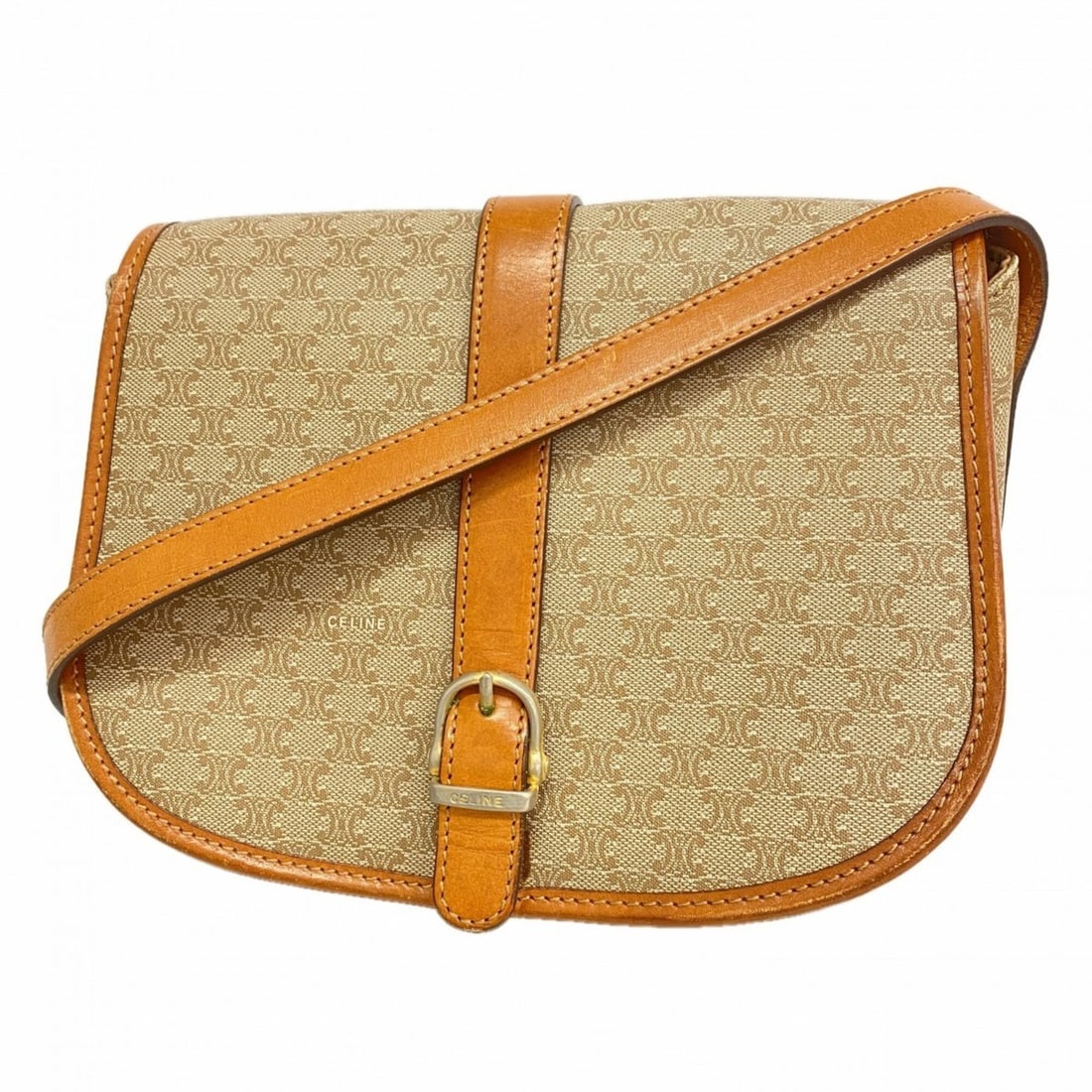 Celine Macadam Shoulder Bag, Beige, Women's (1 of 15)