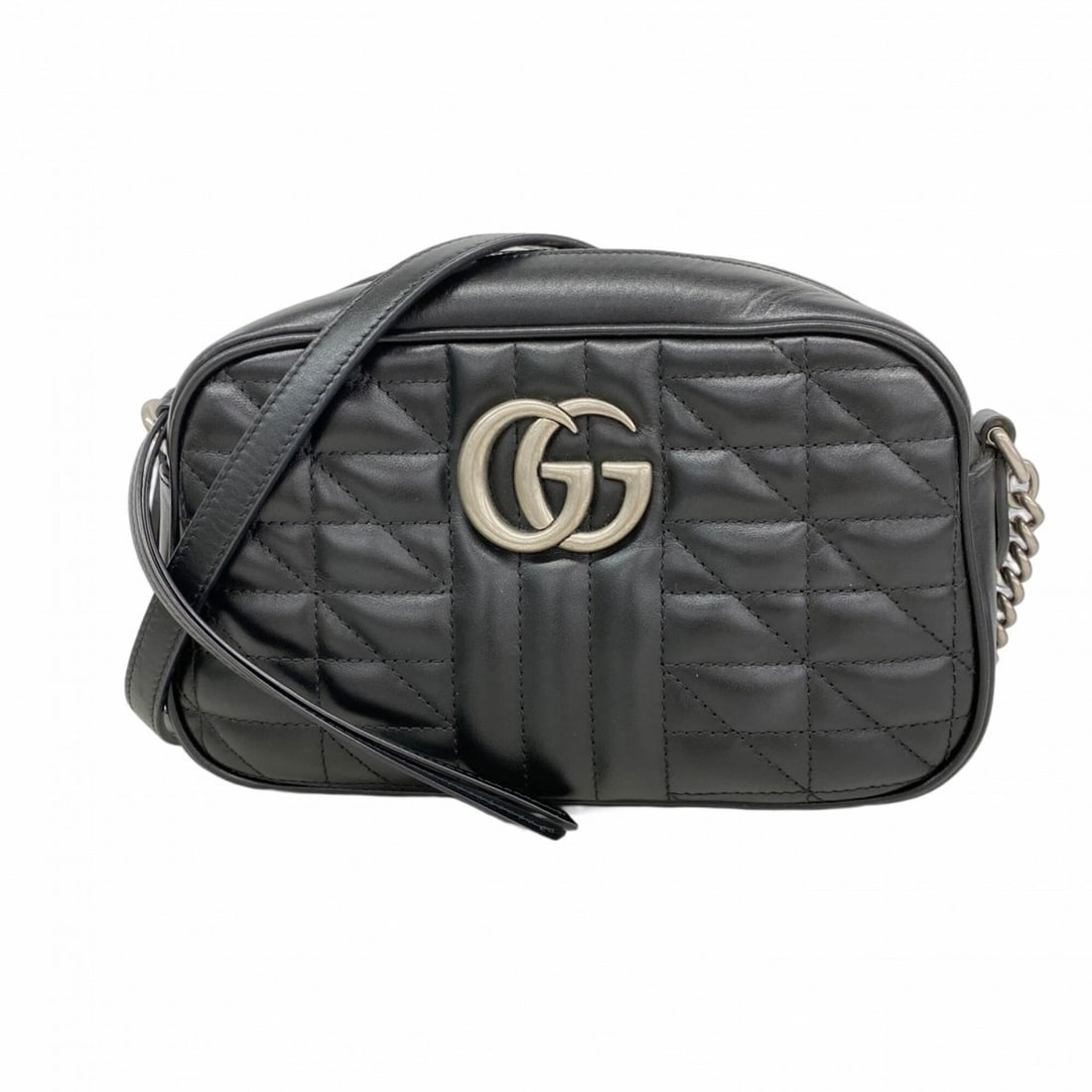Gucci GG Marmont Shoulder Bag 447632 Leather Black Women's (1 of 10)