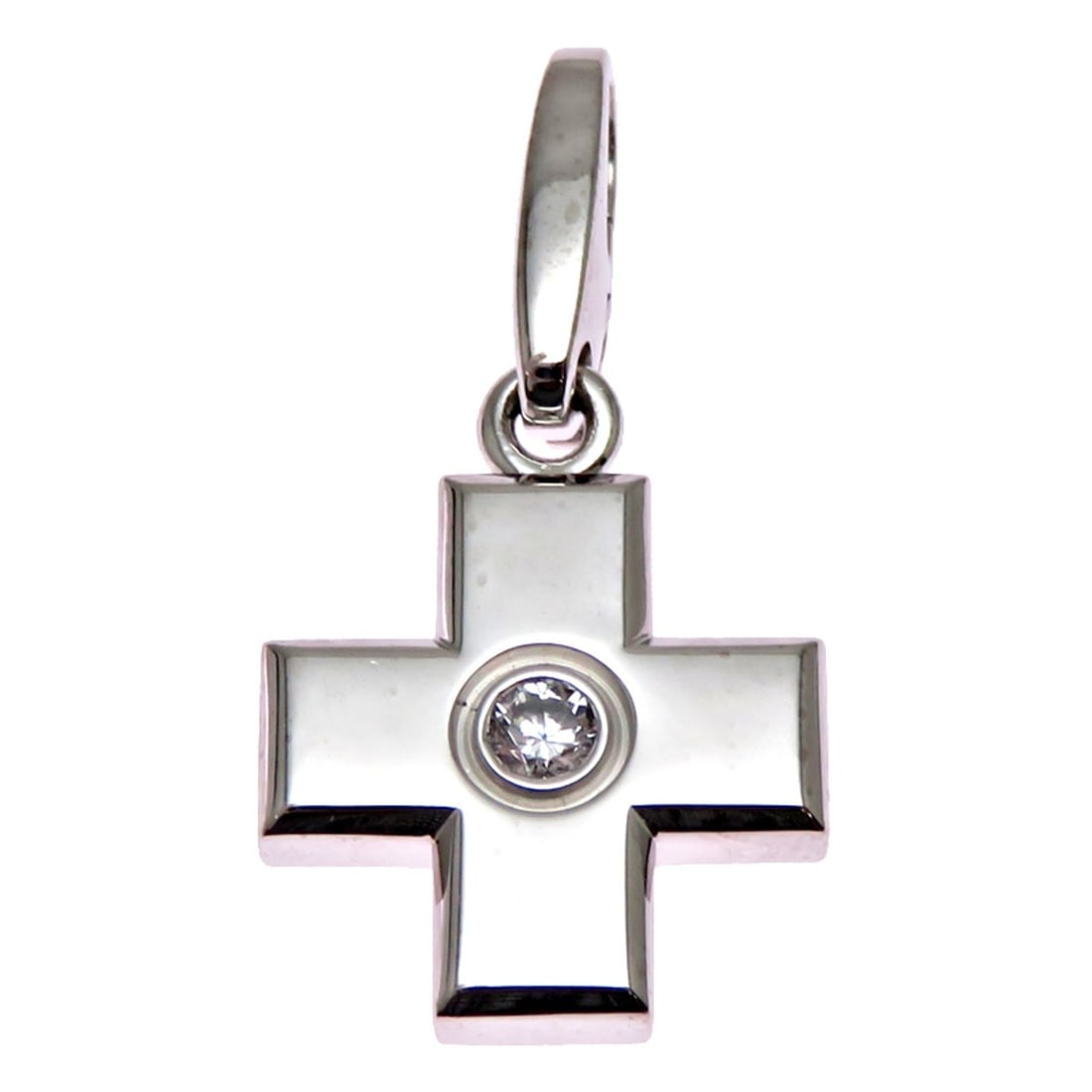 Cartier 750WG Cross Charm, Women's/Men's B3007700, 750 White Gold: --- Catalog ---Category: SizeSize (HxWxD): 26.00mm x 13.20mm / 1.02'' x 0.52''Category: DesignType: Necklace charmStone: DiamondGender: Men,WomenMaterial: White gold (18K)Category: GeneralMPN: B300770