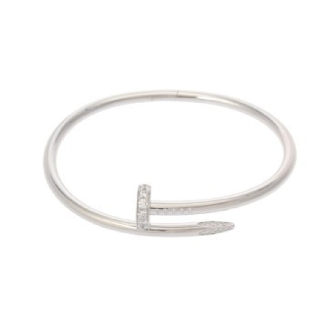 CARTIER Juste un Clou Classic Model Diamond Bracelet, Size 17, Ladies, 18K White Gold (WG), Grade A, (1 of 11)