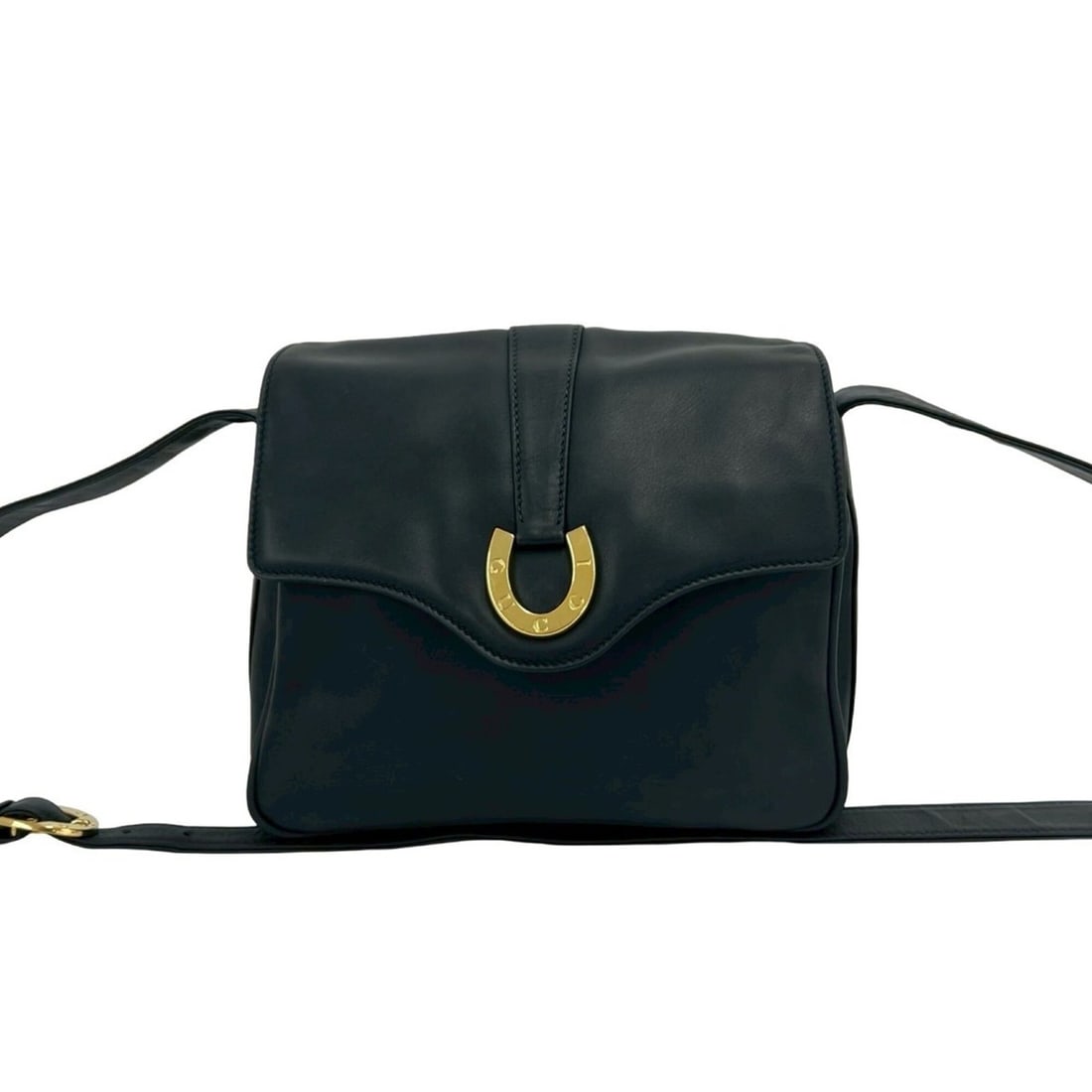 GUCCI Vintage Horseshoe Hardware Leather Shoulder Bag Crossbody Navy 21911: --- Catalog ---Category: SizeSize (HxWxD): 24cm x 24cm x 10cm / 9.44'' x 9.44'' x 3.93''Category: DesignType: Shoulder bagColor: NavyGender: WomenMaterial: Leather Category: GeneralBrand: Gucci--- Ite