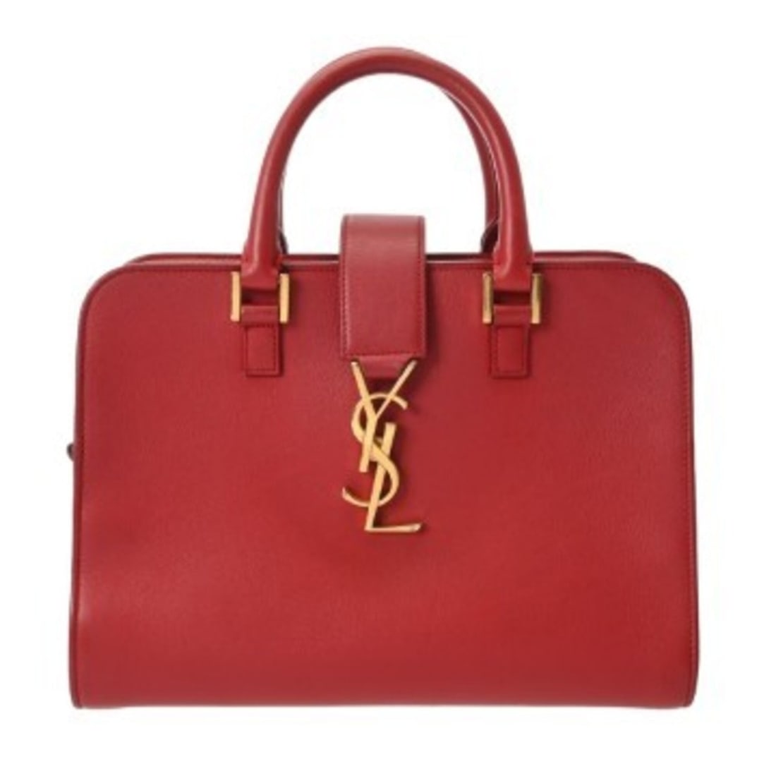 SAINT LAURENT Baby Cabas Handbag, Red, 372087, Women's, Calfskin, B Rank, Used, Ginzo (1 of 11)