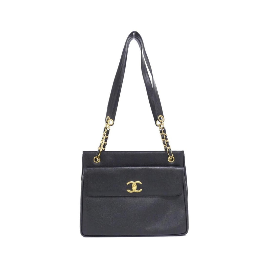 Chanel 03682 Shoulder Bag: --- Catalog ---Category: SizeSize (HxWxD): 25cm x 32cm x 8cm / 9.84'' x 12.59'' x 3.14''Category: DesignType: Shoulder bagColor: BlackGender: WomenMaterial: Grained Calfskin Hardware Color: