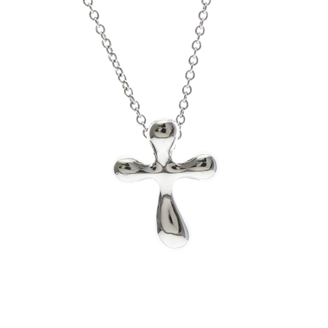 Tiffany Cross Necklace Platinum No Stone Men,Women Fashion Necklace (Silver) (1 of 12)