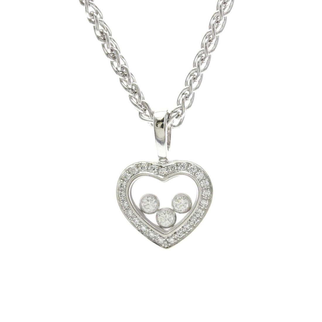 Chopard Happy Diamond Necklace 79/4502 White Gold (18K) Diamond Men,Women Fashion Necklace (Silver) (1 of 14)