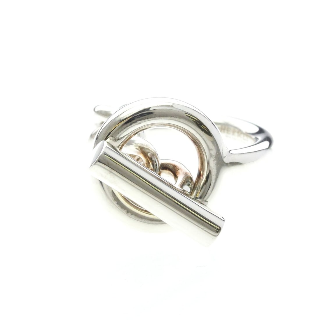 Hermes Croisette Ring Silver 925 Fashion No Stone Band Ring Silver (1 of 18)