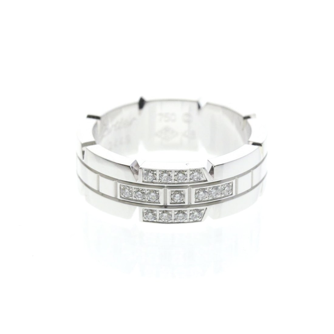 Cartier Tank Française Ring With Diamonds White Gold (18K) Fashion Diamond Band Ring Silver (1 of 20)