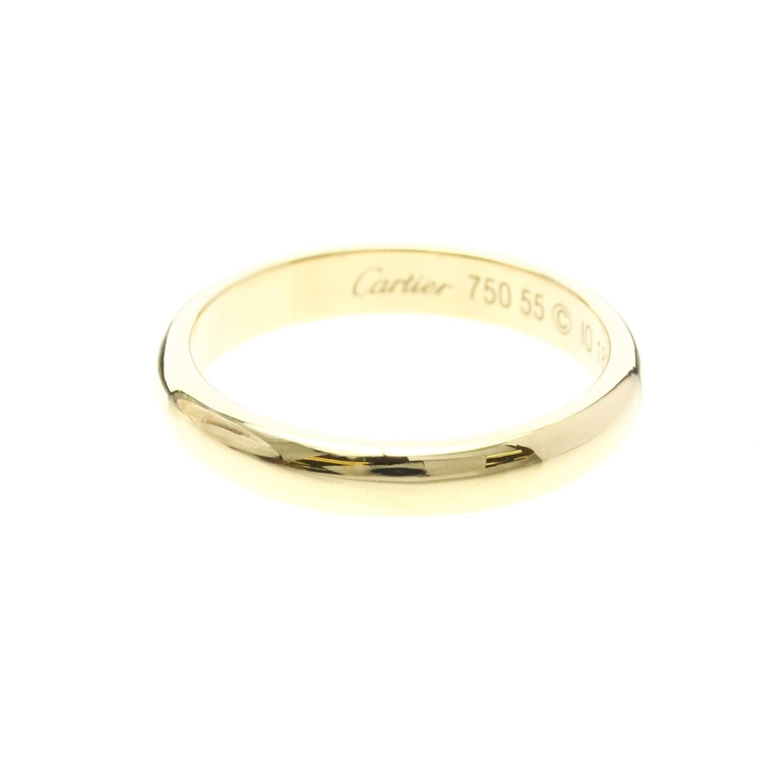 Cartier 1895 Wedding Ring Yellow Gold (18K) Fashion No Stone Band Ring Gold: --- Catalog ---Category: SizeWidth: 3.4mm / 0.13''Weight: 4.6g / 0.16oz.JP Size: 15US Size: 7 1/4Brand Size: 55Category: DesignType: Band ringColor: GoldMetal: GoldStone: No StoneStyle: FashionGender:
