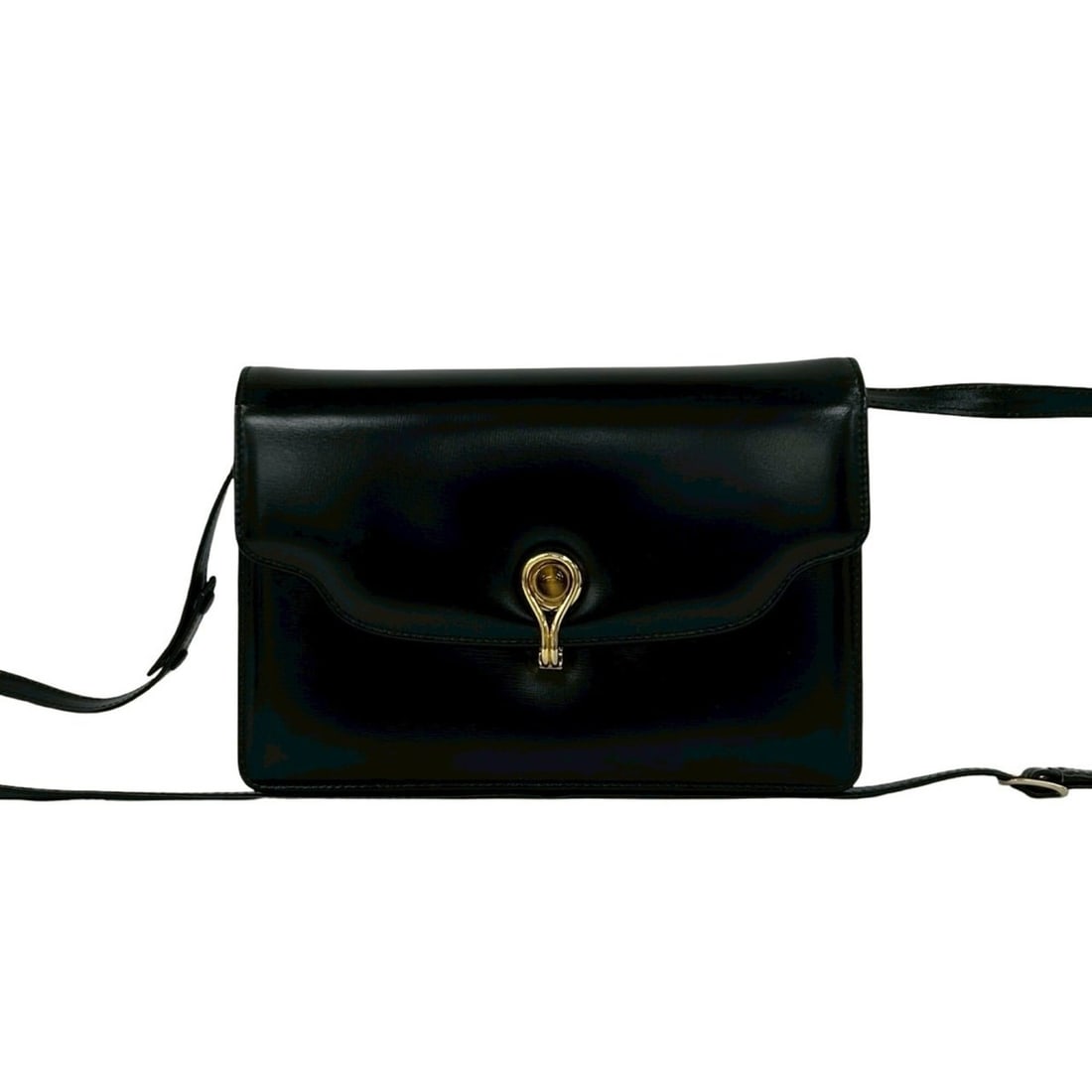 GUCCI Vintage Calf Leather Shoulder Bag/Pouch, Black, 41436: --- Catalog ---Category: SizeSize (HxWxD): 14.5cm x 20.5cm x 4.5cm / 5.7'' x 8.07'' x 1.77''Category: DesignType: Pochette, Shoulder bagColor: BlackGender: WomenMaterial: Leather Category: GeneralBran