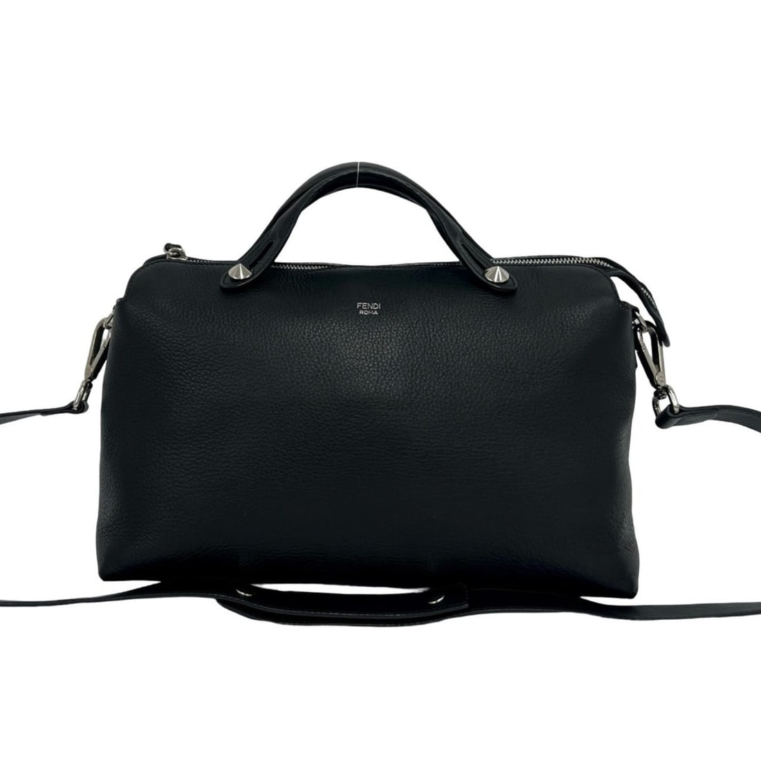 FENDI By The Way Logo Studded Leather 2-Way Shoulder Bag/Handbag, Black, 76658 (1 of 10)
