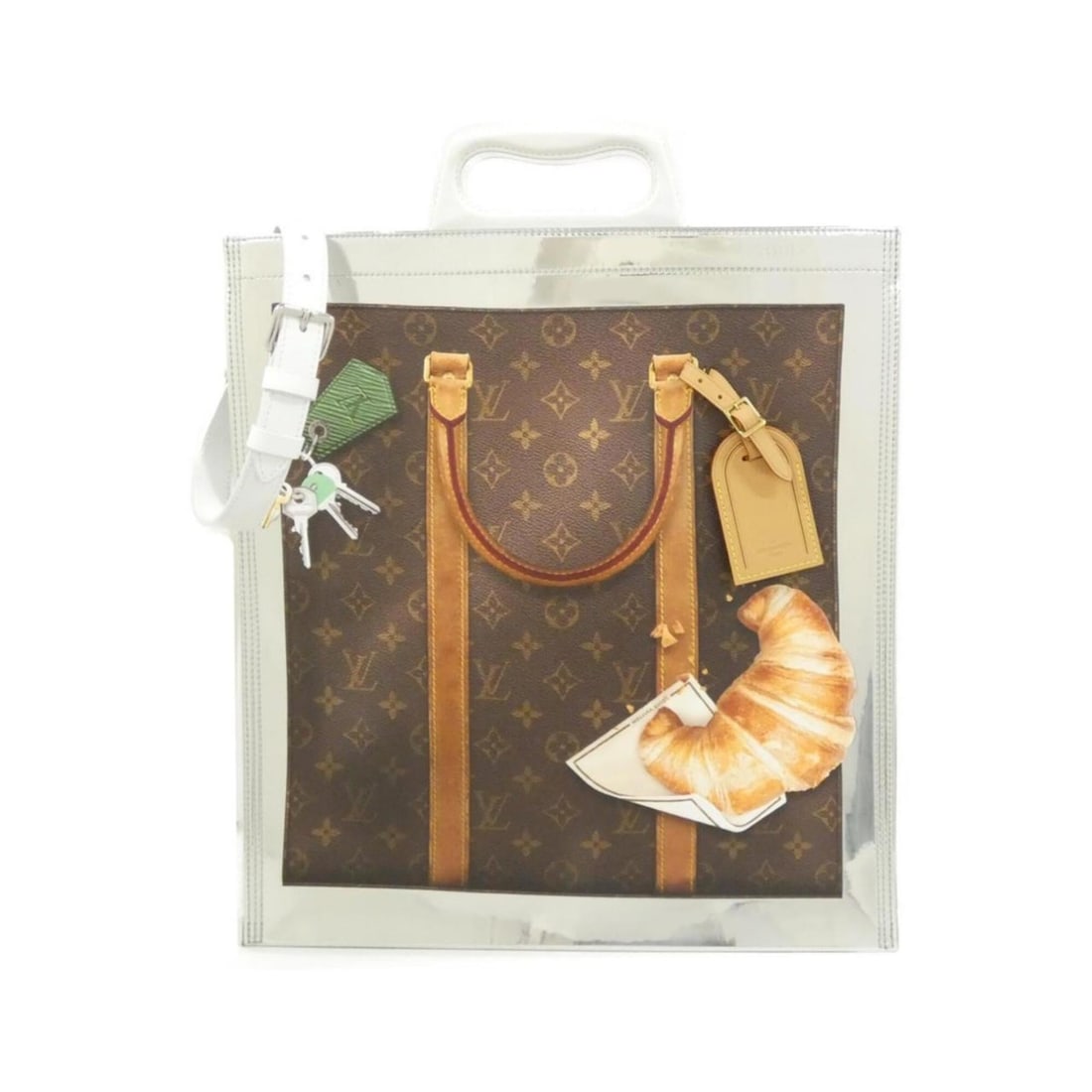 Louis Vuitton Freezer Sac Plat M23151 Handbag: --- Catalog ---Category: SizeSize (HxWxD): 46cm x 42cm x 7cm / 18.11'' x 16.53'' x 2.75''Category: DesignType: HandbagColor: Marron, SilverGender: WomenMaterial: Coated canvas , Leather Leather/Fur Ty