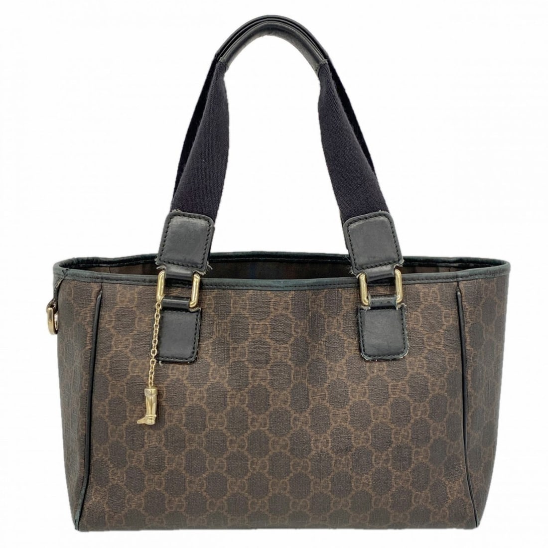 Gucci GG Supreme Tote Bag 264221 Black Brown Women's: --- Catalog ---Category: SizeSize (HxWxD): 21cm x 30cm x 11.5cm / 8.26'' x 11.81'' x 4.52''Category: DesignType: Tote bagColor: Black, BrownGender: WomenMaterial: PVC Hardware Color: GoldCategory: Gen