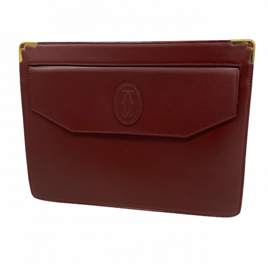 Cartier Must Leather Clutch Bag, Bordeaux, for Men and Women (1 of 10)