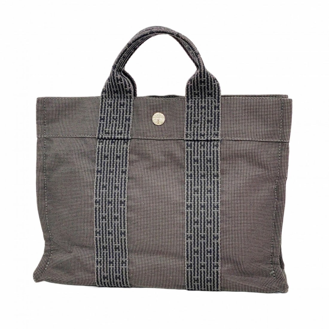 Hermes Herline PM Canvas Tote Bag, Gray, for Men and Women: --- Catalog ---Category: SizeSize (HxWxD): 24cm x 30.5cm x 8cm / 9.44'' x 12'' x 3.14''Category: DesignType: Tote bagColor: GrayGender: Men,WomenMaterial: Canvas Hardware Color: SilverCategory: Genera