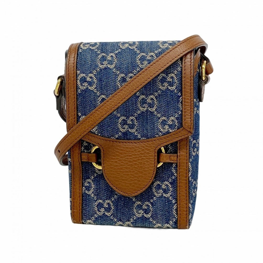 Gucci Shoulder Bag Horsebit 625615 Denim Blue Brown Women's: --- Catalog ---Category: SizeSize (HxWxD): 18cm x 11cm x 4.5cm / 7.08'' x 4.33'' x 1.77''Category: DesignType: Shoulder bagColor: Blue, BrownGender: WomenMaterial: Denim Hardware Color: GoldCategory: 