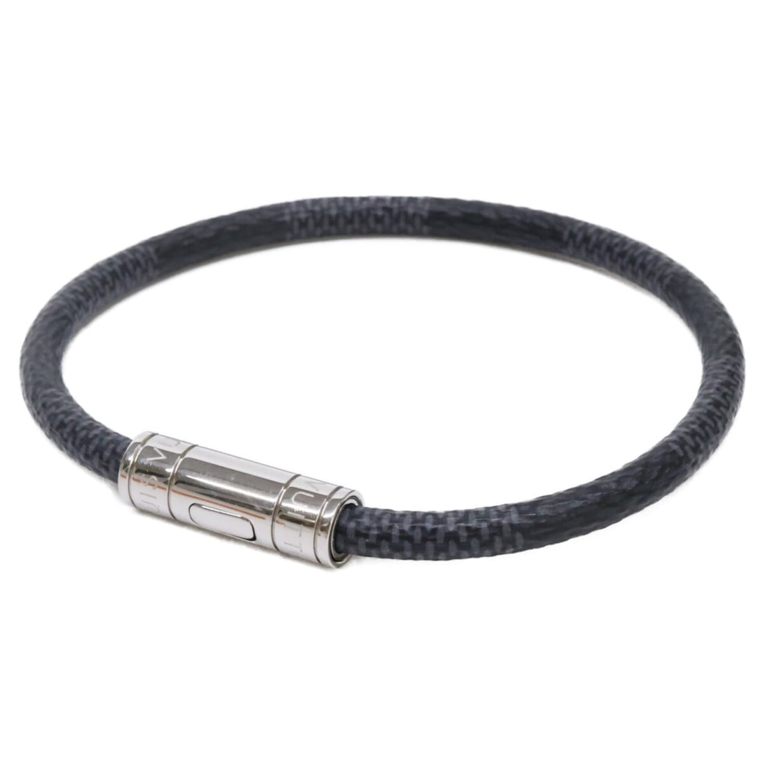 LOUIS VUITTON Louis Vuitton 25-year-old M8152 Keep It Damier Canvas Bracelet Black Men's (1 of 9)