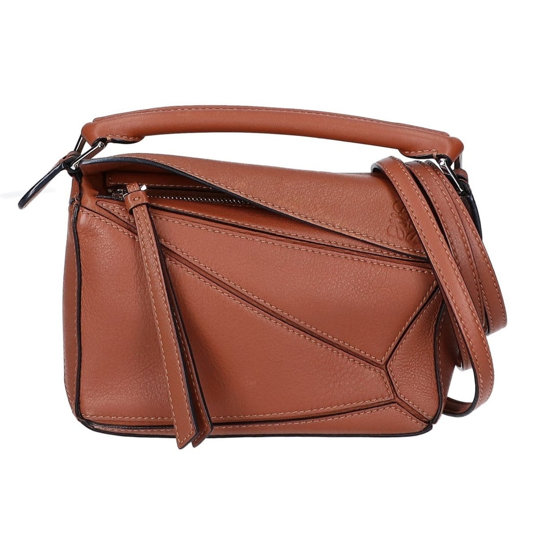 LOEWE (Loewe) 21st Anniversary 322.30.U95 Tan Leather Puzzle Shoulder Bag Mini - Brown Women's (1 of 8)