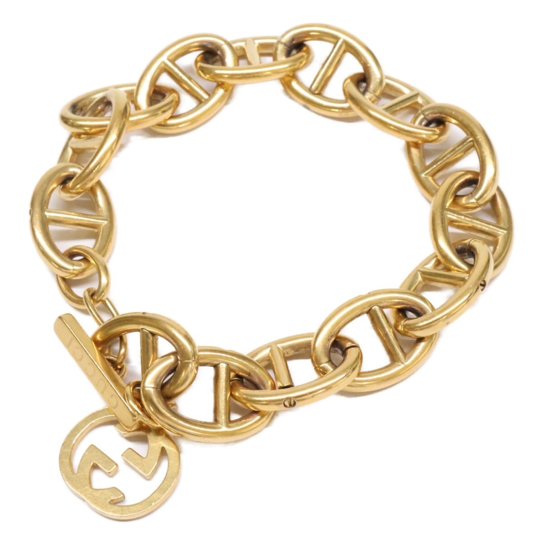 GUCCI GG Anchor Chain Bracelet, Tom Ford Era, Gold, Women's (1 of 7)