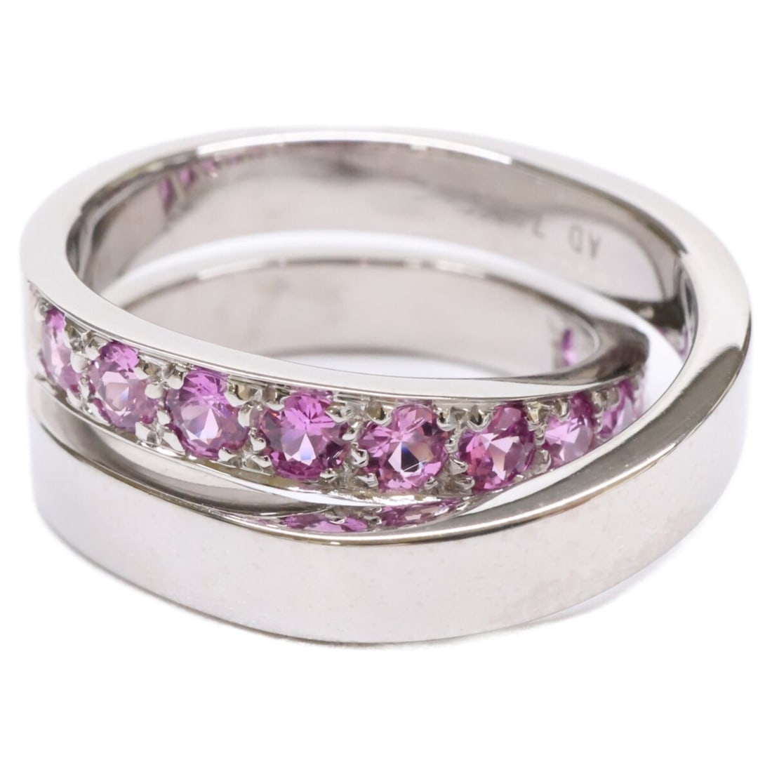 Cartier Paris Ring, 750WG Pink Sapphire, Size 53, White Gold, Refurbished, Women's (1 of 8)