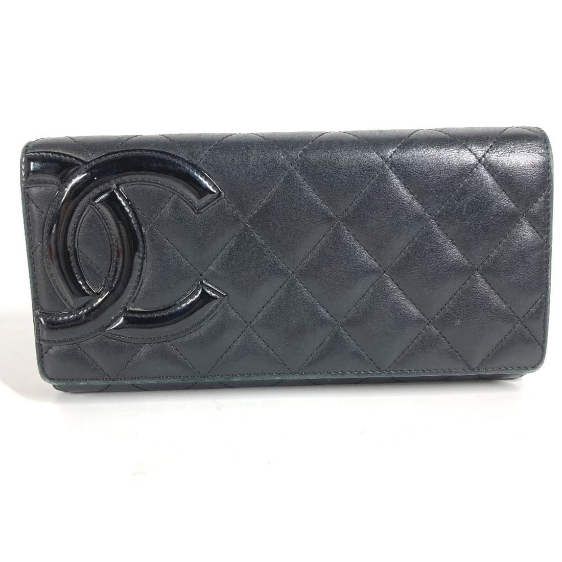 CHANEL A50077 Cambon Line CC Coco Mark Logo Long Wallet Flap Leather Men's Women's Black: --- Catalog ---Category: SizeSize (HxWxD): 9.5cm x 19cm / 3.74'' x 7.48''Category: DesignType: Long wallet (bi-fold)Color: BlackGender: Men,WomenMaterial: Cambon ligne , Leather Category: GeneralMPN: 
