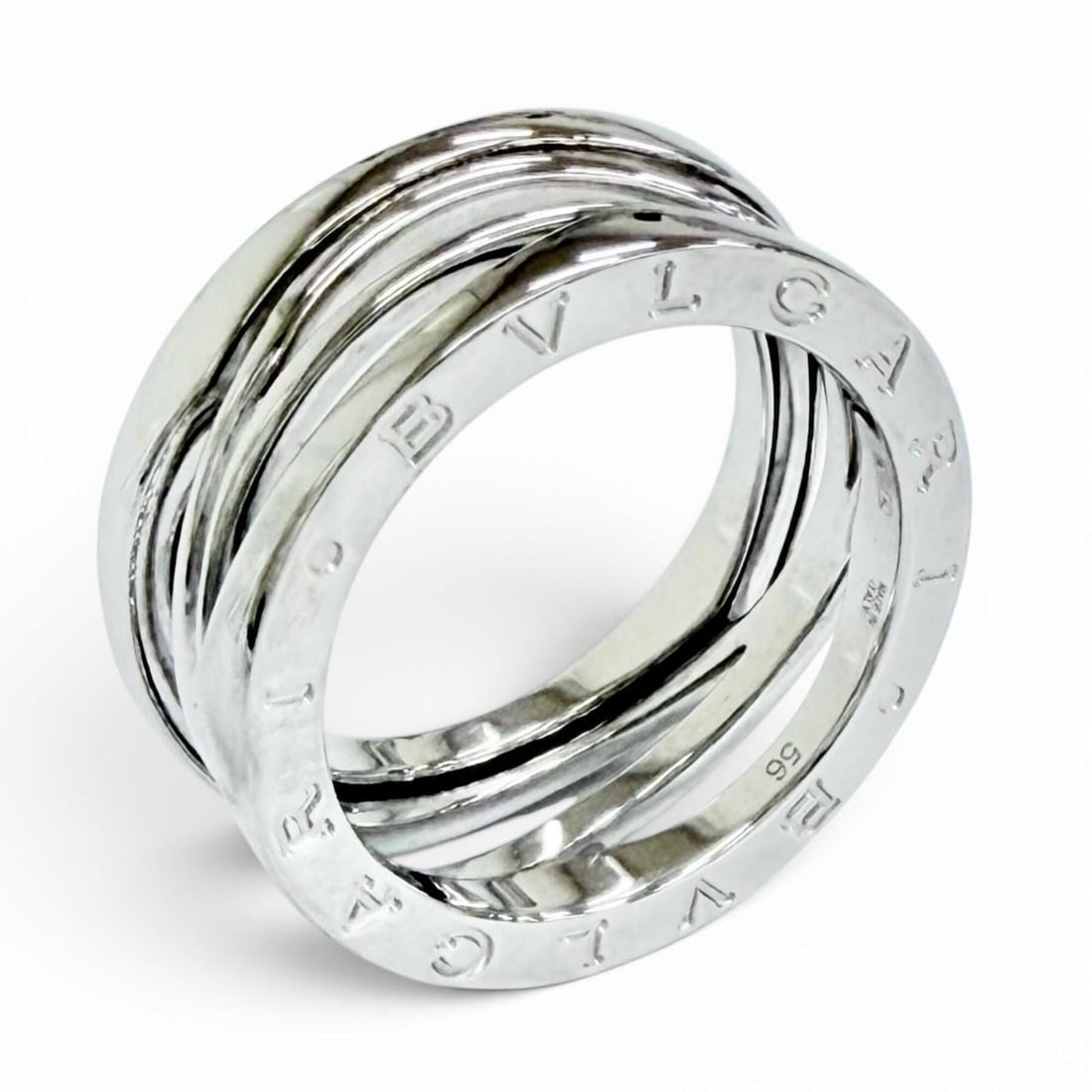 BVLGARI B.zero1 Design Legend 3-Band Ring, 750 WG White Gold, Size 56, Weight 9.82g, Men's, Highly (1 of 13)