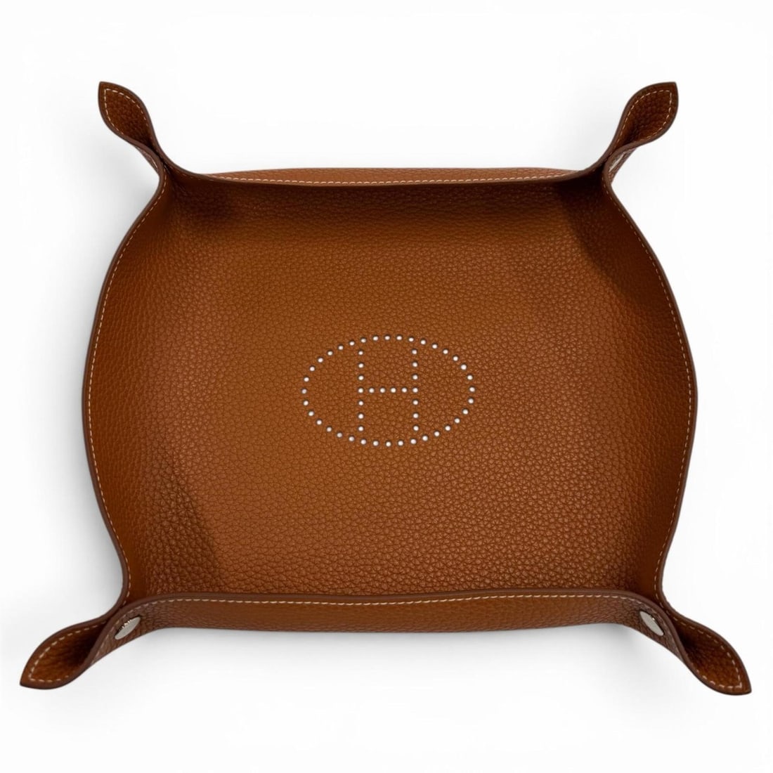 HERMES Vide Pochette Tray, Taurillon Clemence Leather, Silver Hardware, H Logo, Small Item Case, (1 of 13)