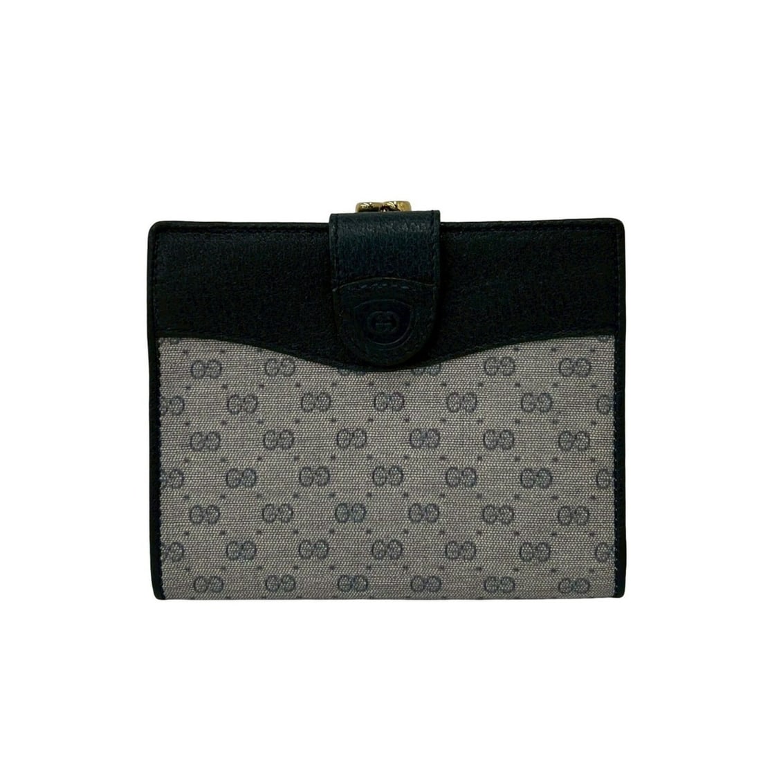 GUCCI Vintage Micro GG Logo Leather Bi-fold Wallet (Navy) 46075: --- Catalog ---Category: SizeSize (HxWxD): 10cm x 12cm x 1.5cm / 3.93'' x 4.72'' x 0.59''Category: DesignType: Wallet (bi-fold)Color: NavyGender: WomenMaterial: Leather , PVC Category: GeneralBrand: G