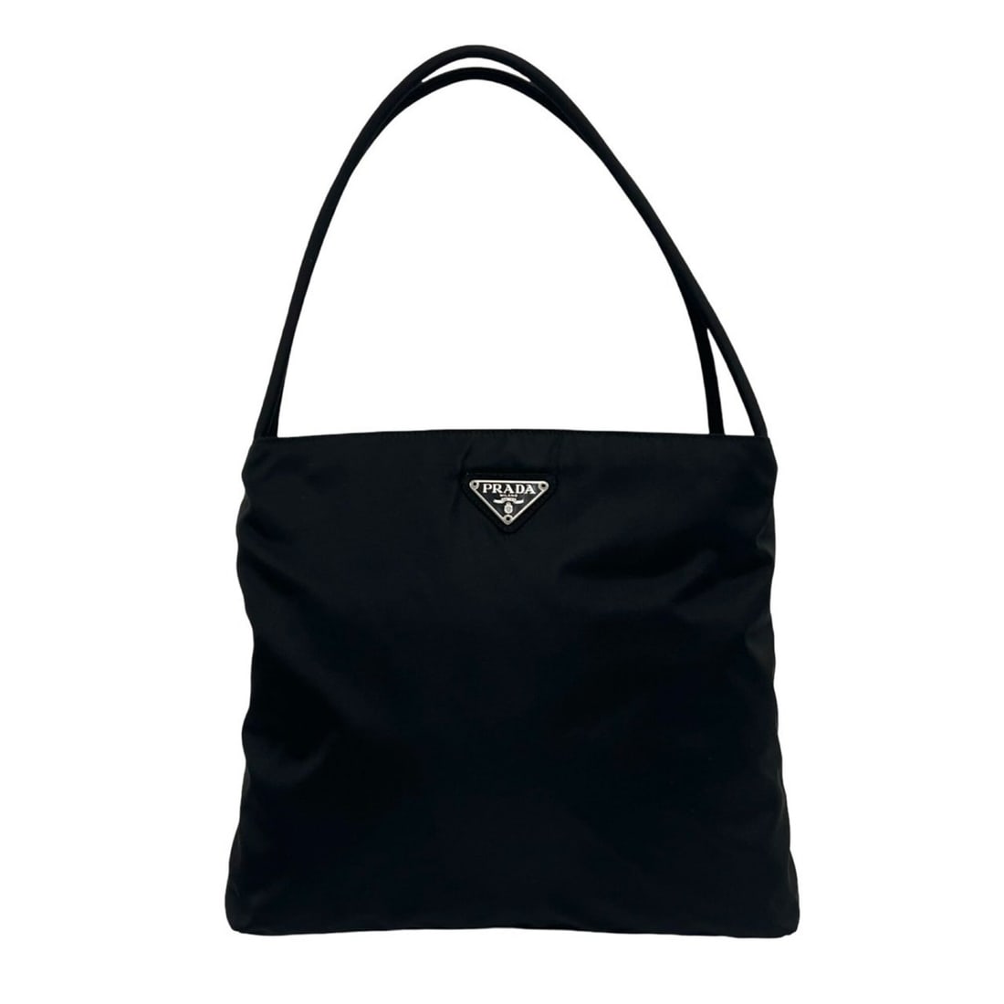 PRADA Prada Triangle Logo Hardware Tessuto Nylon Tote Bag Semi Shoulder Handbag Black 16322: --- Catalog ---Category: SizeSize (HxWxD): 26cm x 28cm x 8.5cm / 10.23'' x 11.02'' x 3.34''Category: DesignType: Handbag, Shoulder bag, Tote bagColor: BlackGender: WomenMaterial: Nylon Category: Gener