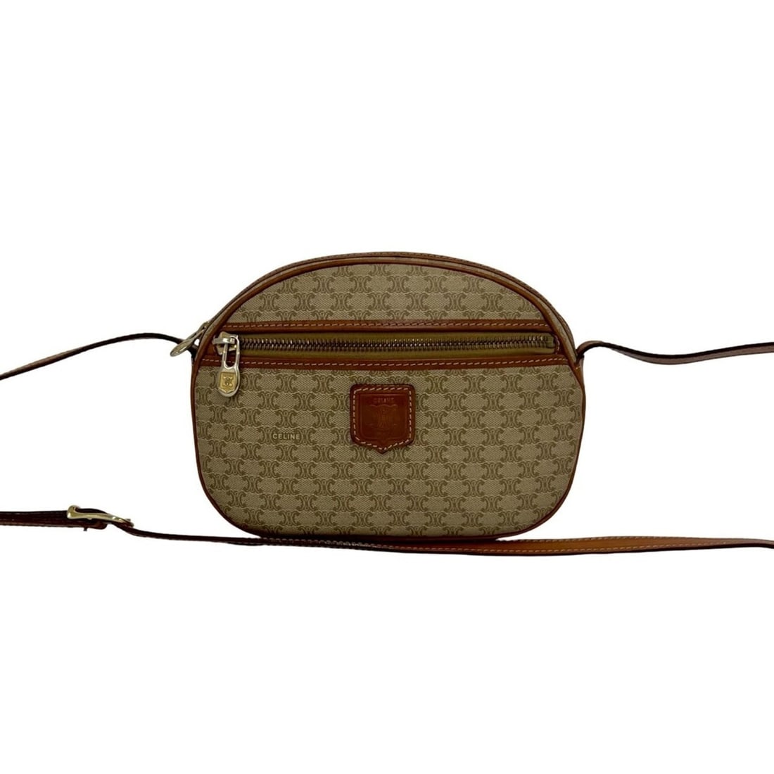 CELINE Vintage Macadam Blazon Triomphe Pattern Leather Mini Shoulder Bag Pochette Brown 86687: --- Catalog ---Category: SizeSize (HxWxD): 15cm x 21.5cm x 7cm / 5.9'' x 8.46'' x 2.75''Category: DesignType: Pochette, Shoulder bagColor: BrownGender: WomenMaterial: Leather , PVC Category: GeneralBr