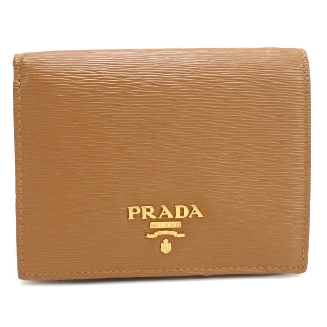 PRADA Bi-fold Wallet 1MV204 Vitello Move Leather Women's Brown (1 of 9)