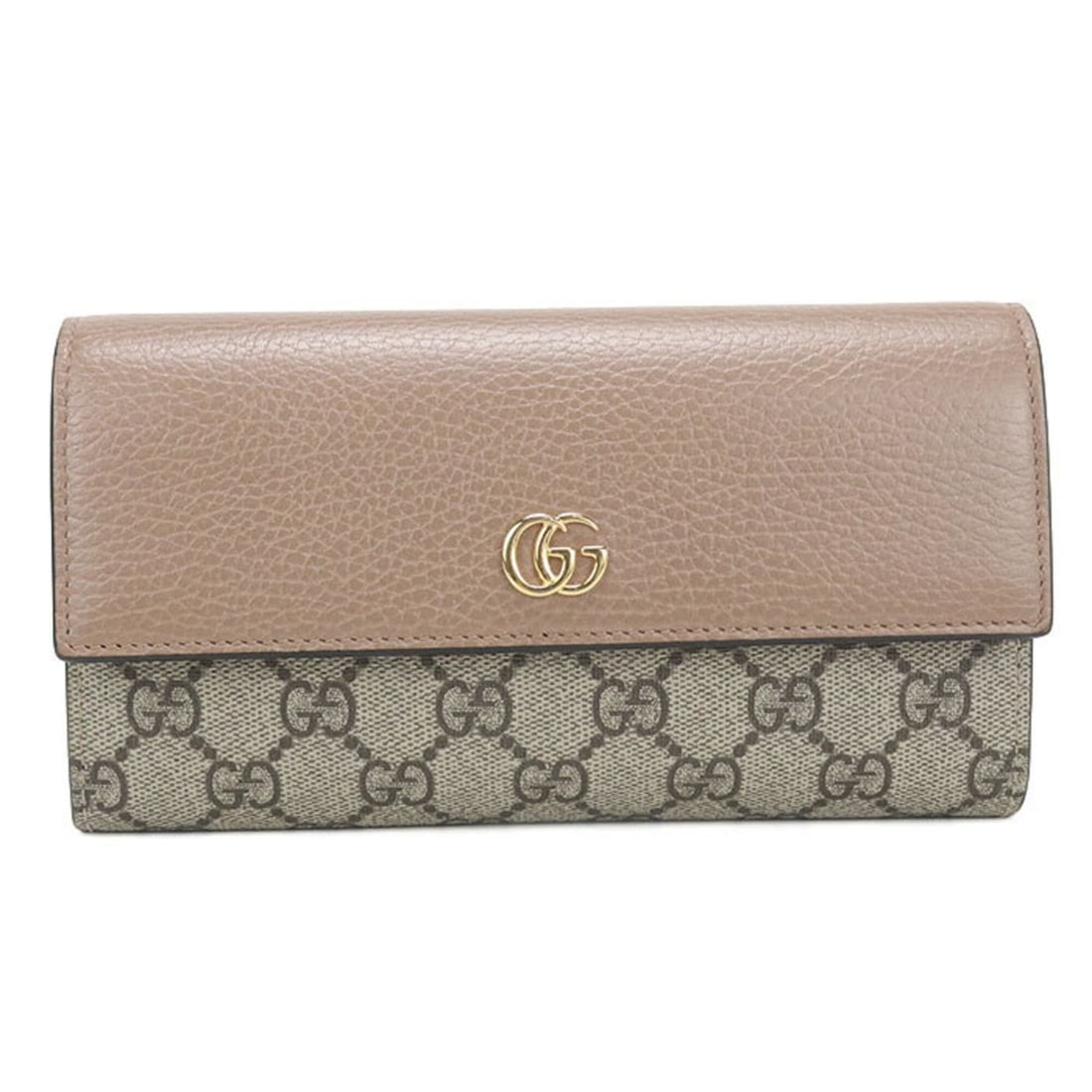GUCCI Bi-fold Long Wallet 456116 Continental Double G Women's Beige (1 of 9)