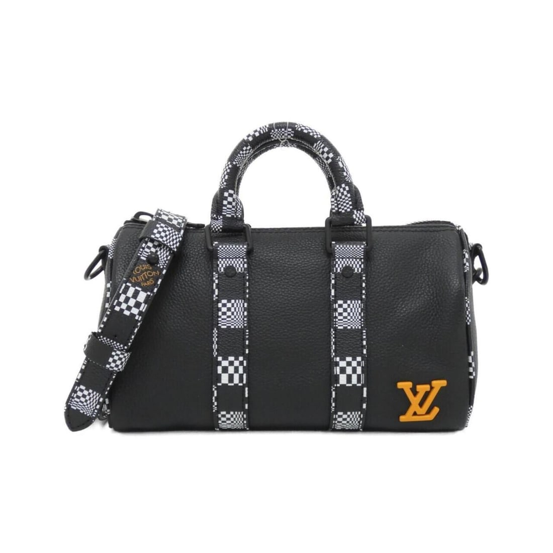 Louis Vuitton Damier Distorted City Keepall XS M80202 Shoulder Bag: --- Catalog ---Category: SizeSize (HxWxD): 12cm x 21cm x 9cm / 4.72'' x 8.26'' x 3.54''Category: DesignType: Shoulder bagColor: BlackGender: Men,WomenMaterial: Leather Leather/Fur Type: Calf leatherCa