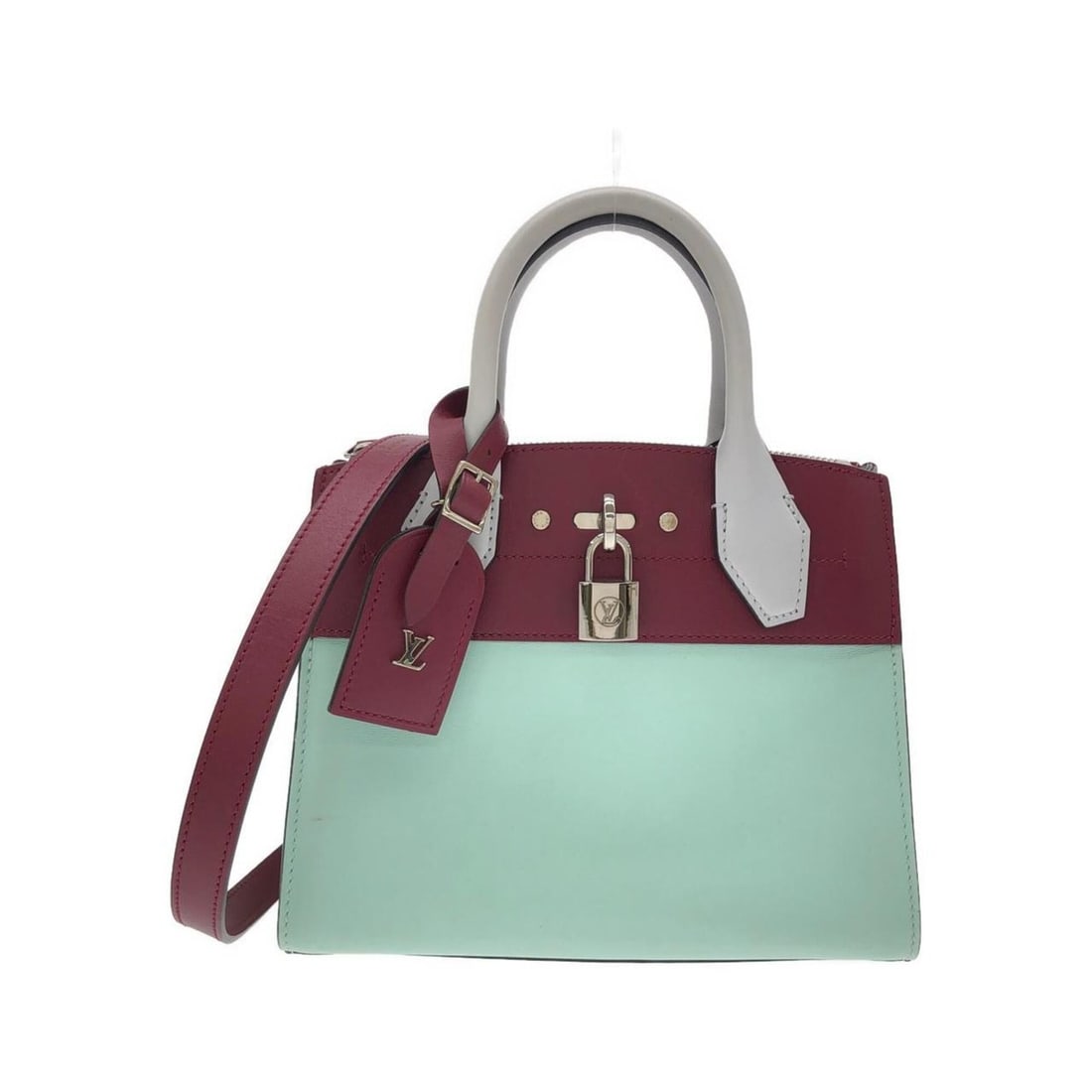 Louis Vuitton City Steamer Mini Handbag: --- Catalog ---Category: SizeSize (HxWxD): 17.5cm x 22.5cm x 8.5cm / 6.88'' x 8.85'' x 3.34''Category: DesignType: HandbagColor: Green, SilverGender: Men,WomenMaterial: Leather Hardware Color: SilverL