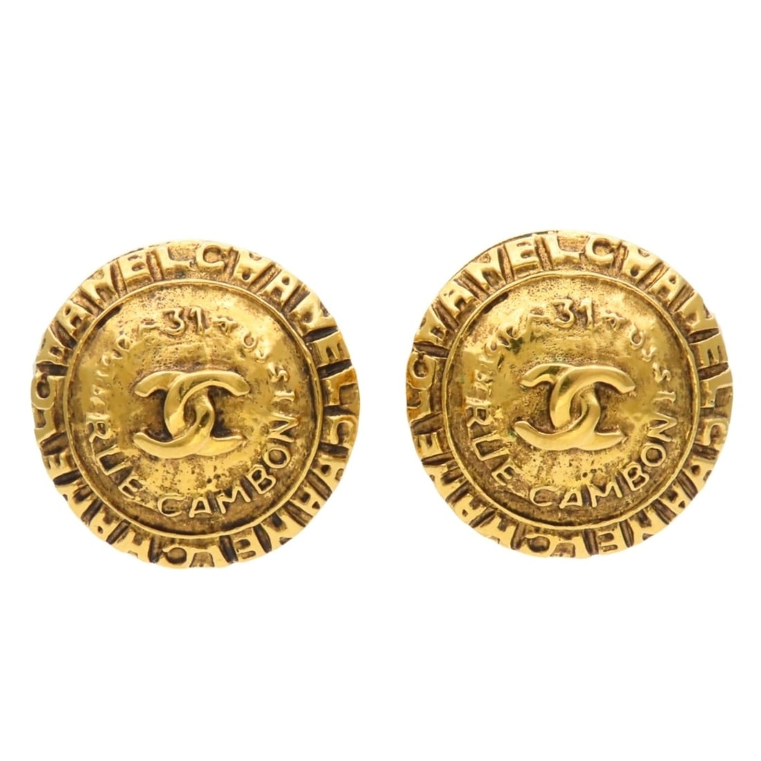 Chanel Earrings, Coco Mark, Metal, Gold Plated, Women's, CHANEL: --- Catalog ---Category: SizeSize (HxWxD): 26.00mm x 26.00mm / 1.02'' x 1.02''Category: DesignType: Clip earringsColor: GoldGender: WomenMaterial: MetalCategory: GeneralBrand: Chanel--- Item List ---S