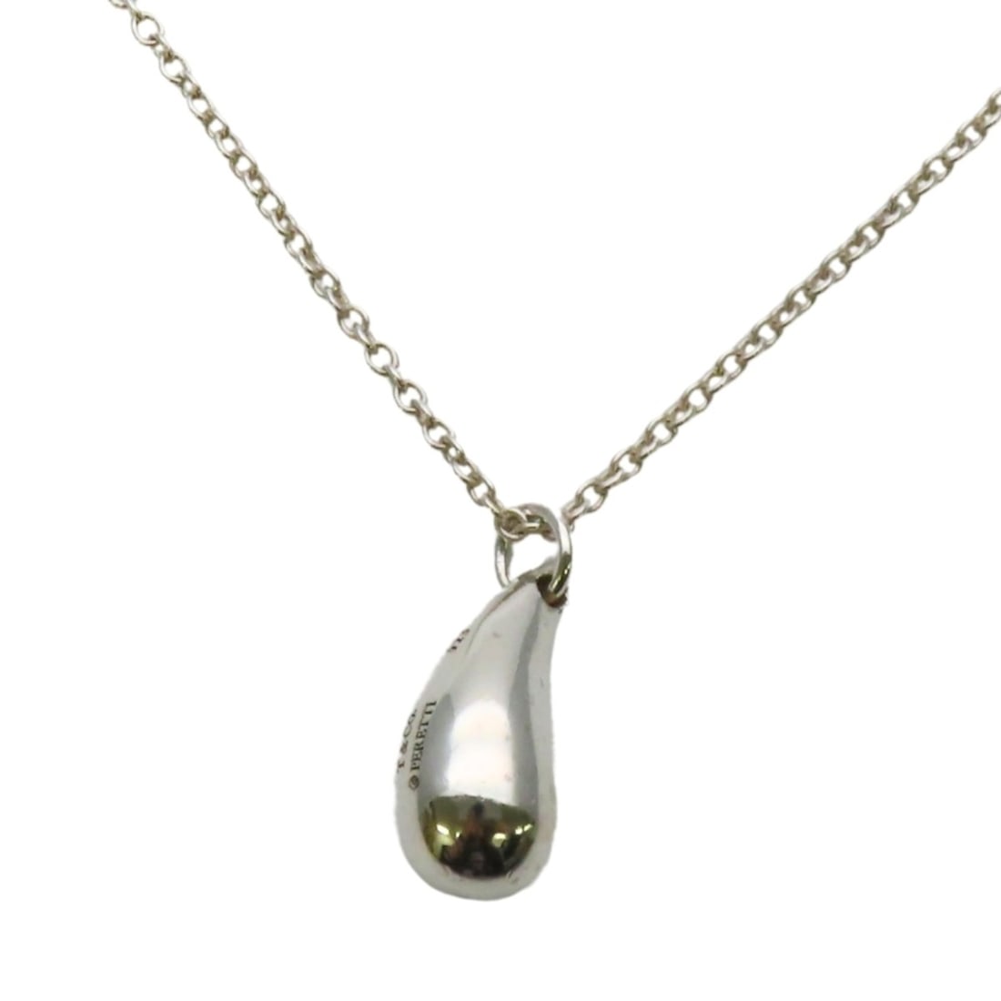 Tiffany & Co. Teardrop Necklace, Sterling Silver 925, Elsa Peretti Design, Women's. (1 of 10)