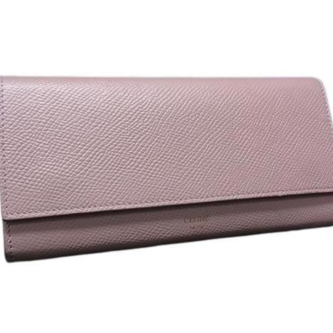 CELINE Celine Long Wallet Large Flap Pink Leather Women's Bi-fold: --- Catalog ---Category: SizeSize (HxWxD): 9.6cm x 19cm x 1.5cm / 3.77'' x 7.48'' x 0.59''Category: DesignType: Long wallet (bi-fold)Color: PinkGender: WomenMaterial: Leather Category: GeneralBrand: C