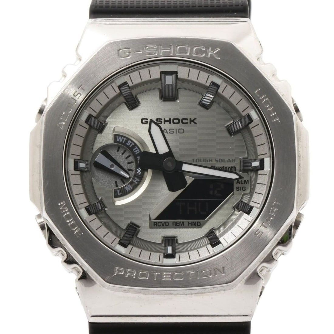 CASIO G-SHOCK 2100 Series GBM-2100A-8BJF Silver Black Stainless Steel x Resin Men's Solar Watch: --- Catalog ---Category: SizeWrist Size: 14.5cm - 21.5cm / 5.7'' - 8.46''Case Diameter: 44.4mm / 1.75''Category: DesignType: WristwatchGender: MenMaterial (Case): Stainless steelCategory: GeneralMPN: 