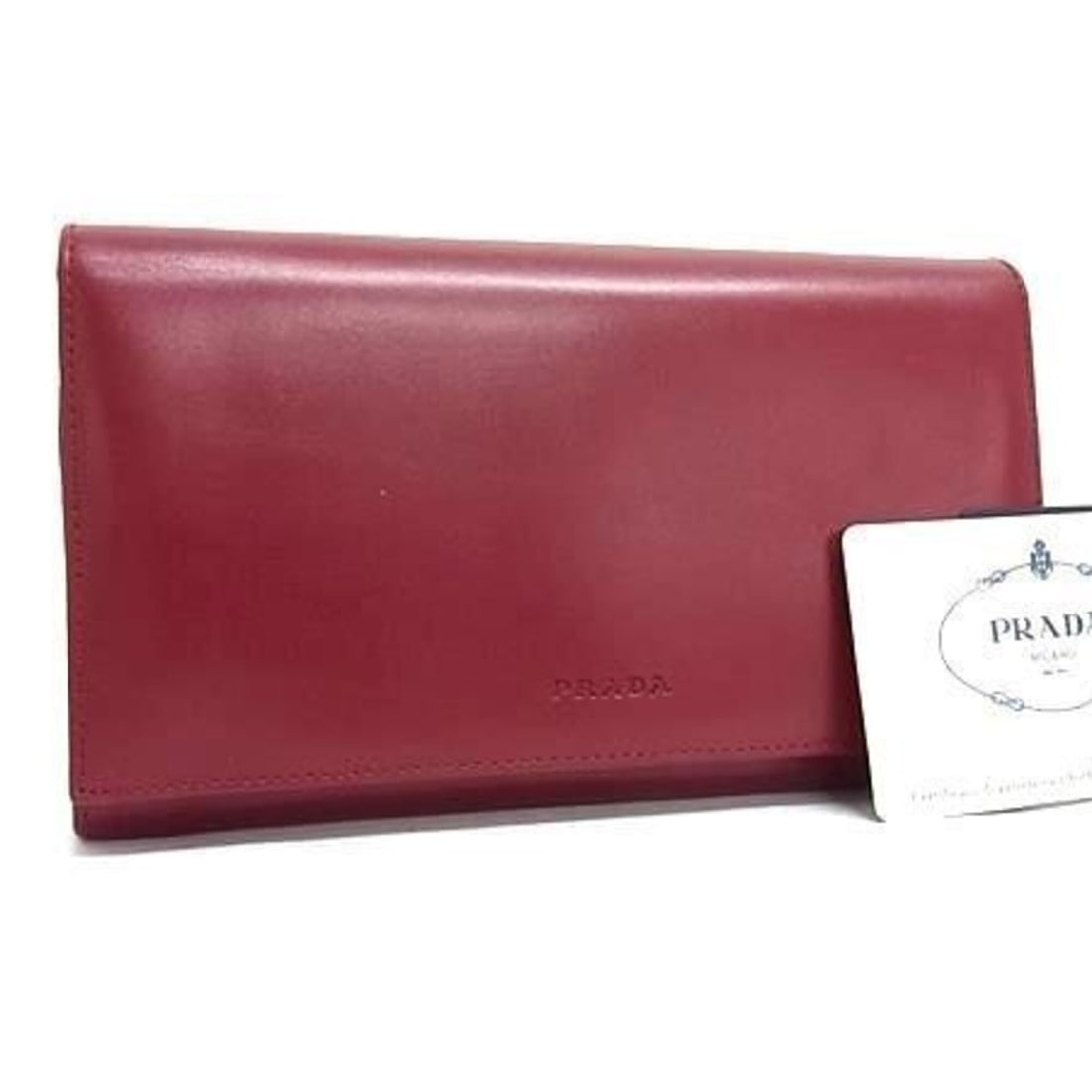 PRADA Prada Long Wallet M608X Red Leather Women's Bi-fold: --- Catalog ---Category: SizeSize (HxWxD): 18.4cm x 10.5cm x 2.3cm / 7.24'' x 4.13'' x 0.9''Category: DesignType: Long wallet (bi-fold)Color: Red colorGender: WomenMaterial: Leather Category: GeneralM