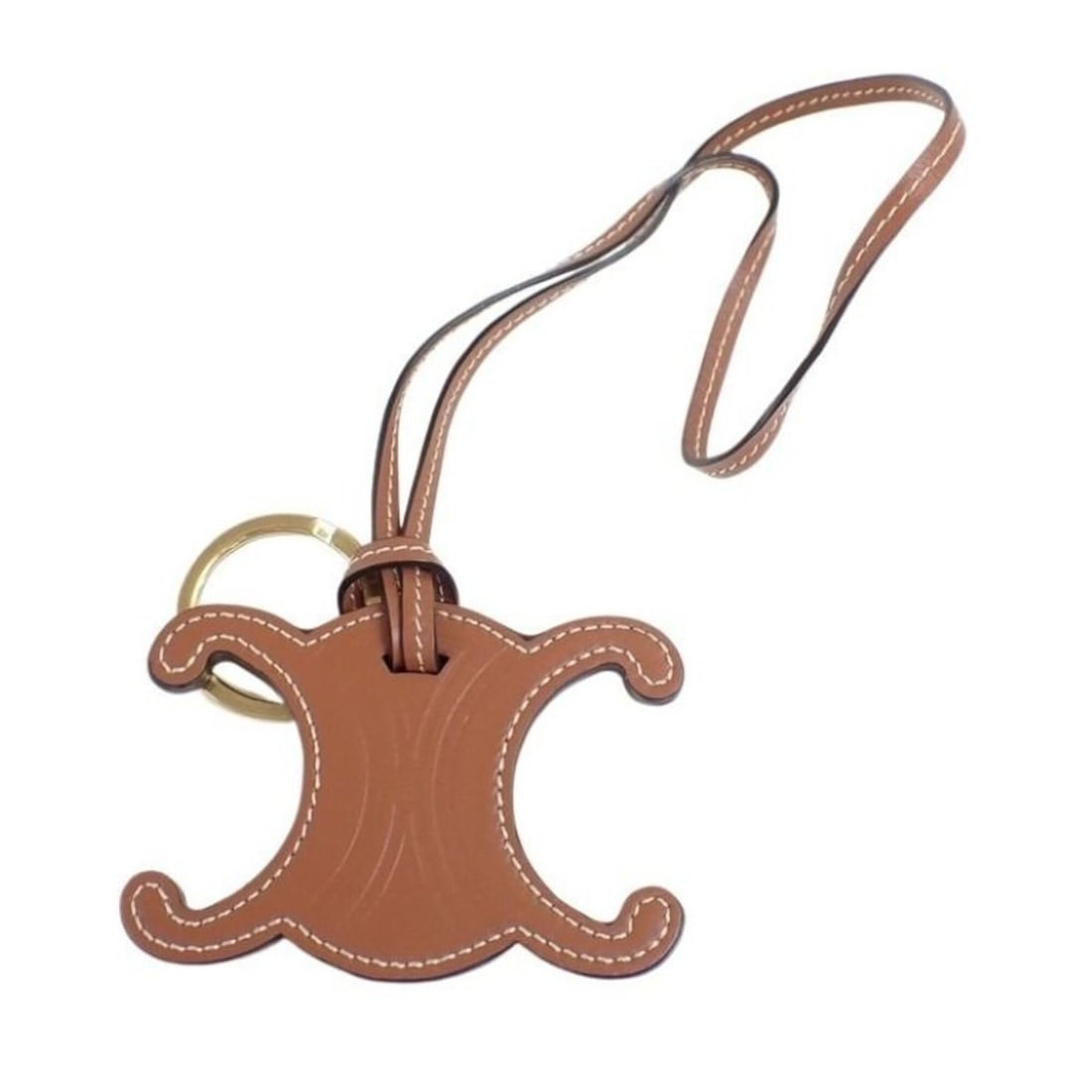 CELINE Celine Bag Charm Triomphe Brown Leather Women's: --- Catalog ---Category: DesignType: Handbag charmColor: BrownGender: WomenMaterial: LeatherCategory: GeneralBrand: CelineCountry of Origin: Italy--- Item List ---Section: ConditionRanking: Rank A Use