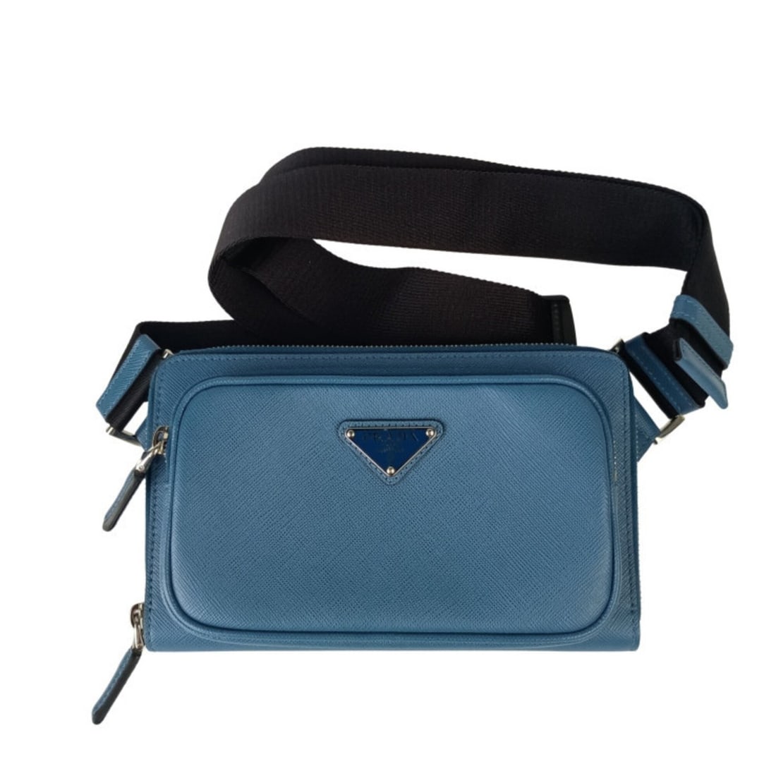 PRADA Triangle Body Bag 2VH156 Blue Saffiano Leather - Men's & Women's Waist Bag/Shoulder: --- Catalog ---Category: SizeSize (HxWxD): 13cm x 21cm x 4.5cm / 5.11'' x 8.26'' x 1.77''Category: DesignType: Shoulder bag, Sling bagColor: BlueGender: Men,WomenMaterial: Saffiano triangle Category: 