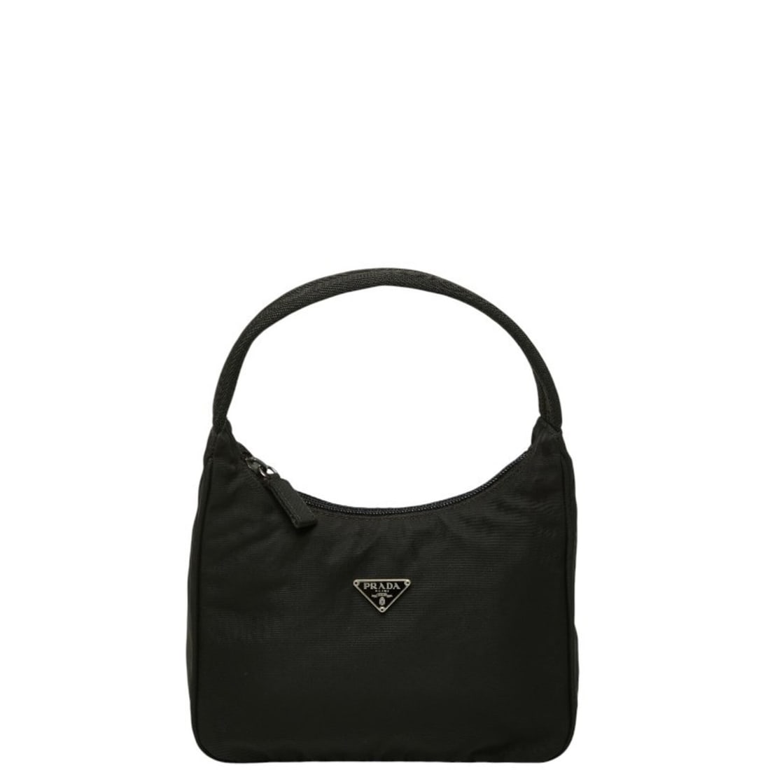 Prada Triangle Logo Plate Handbag, Black Nylon, Women's PRADA: --- Catalog ---Category: SizeSize (HxWxD): 18cm x 10cm x 6.5cm / 7.08'' x 3.93'' x 2.55''Category: DesignType: HandbagColor: BlackGender: WomenMaterial: Nylon Category: GeneralBrand: Prada--- Item Lis